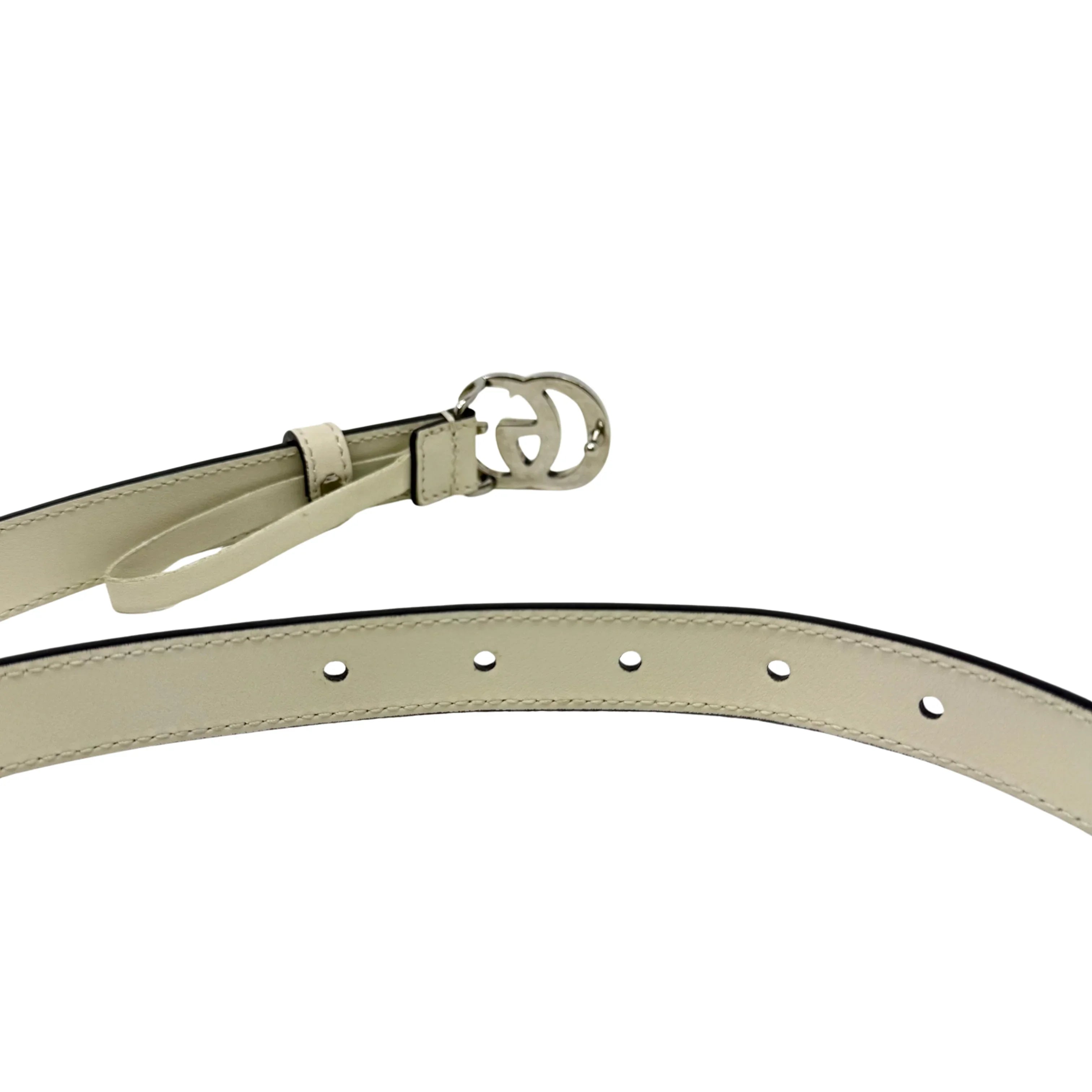 Gucci GG Marmont Thin Belt White 90 - Lost Designer