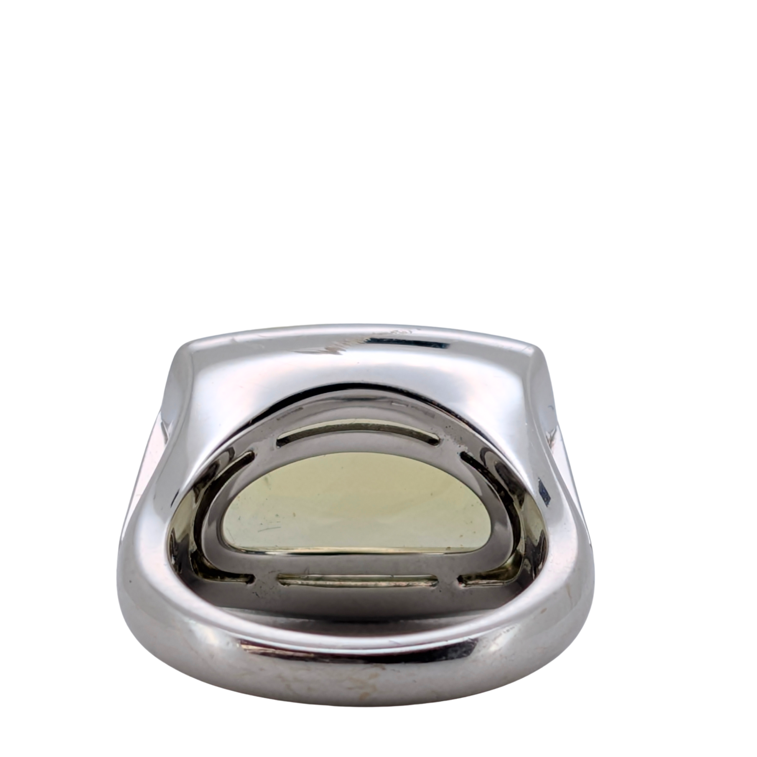 Bvlgari Metropolis Yellow Quartz Ring In 18K White Gold