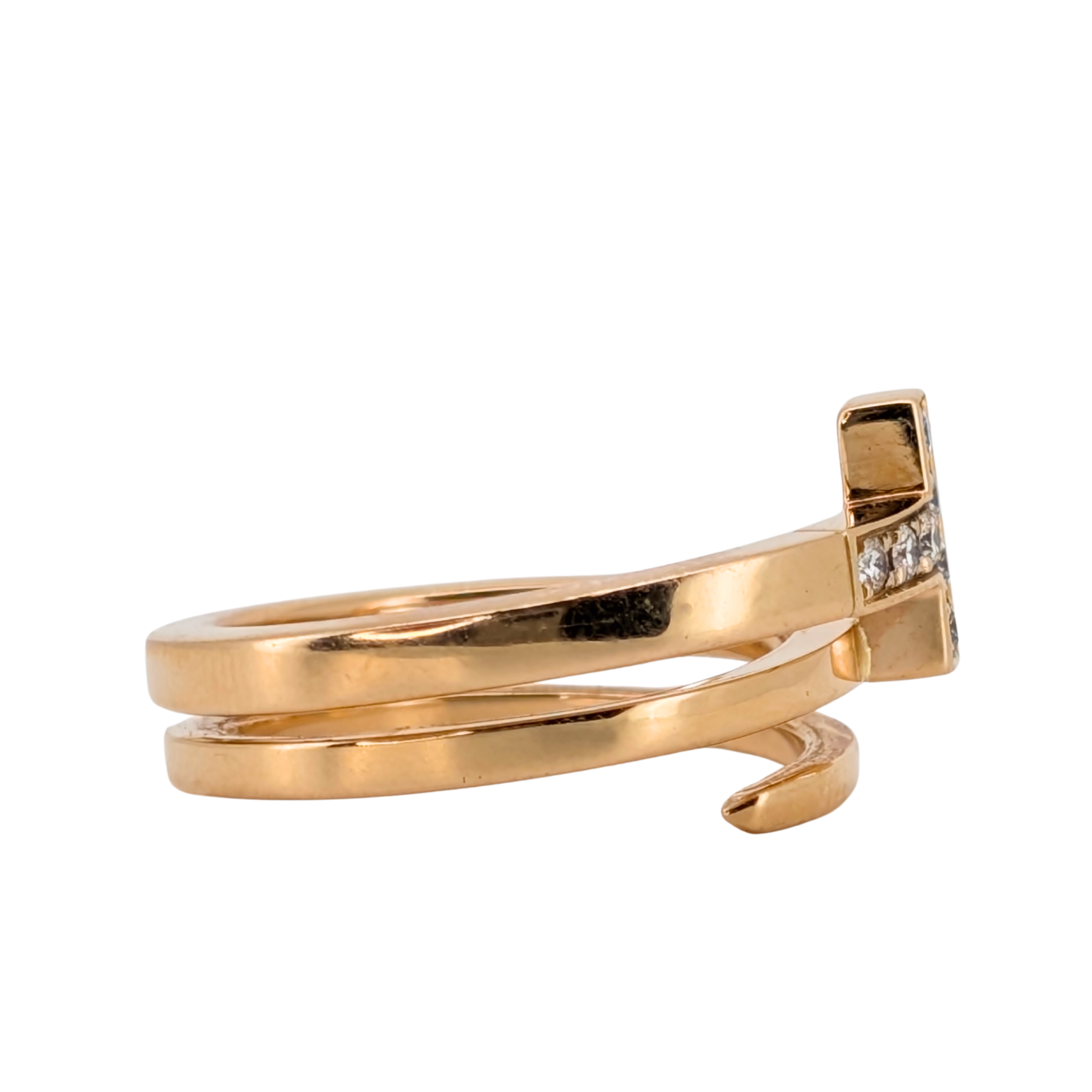 Tiffany & Co. T Square Wrap Ring in 18K Rose Gold with Diamonds