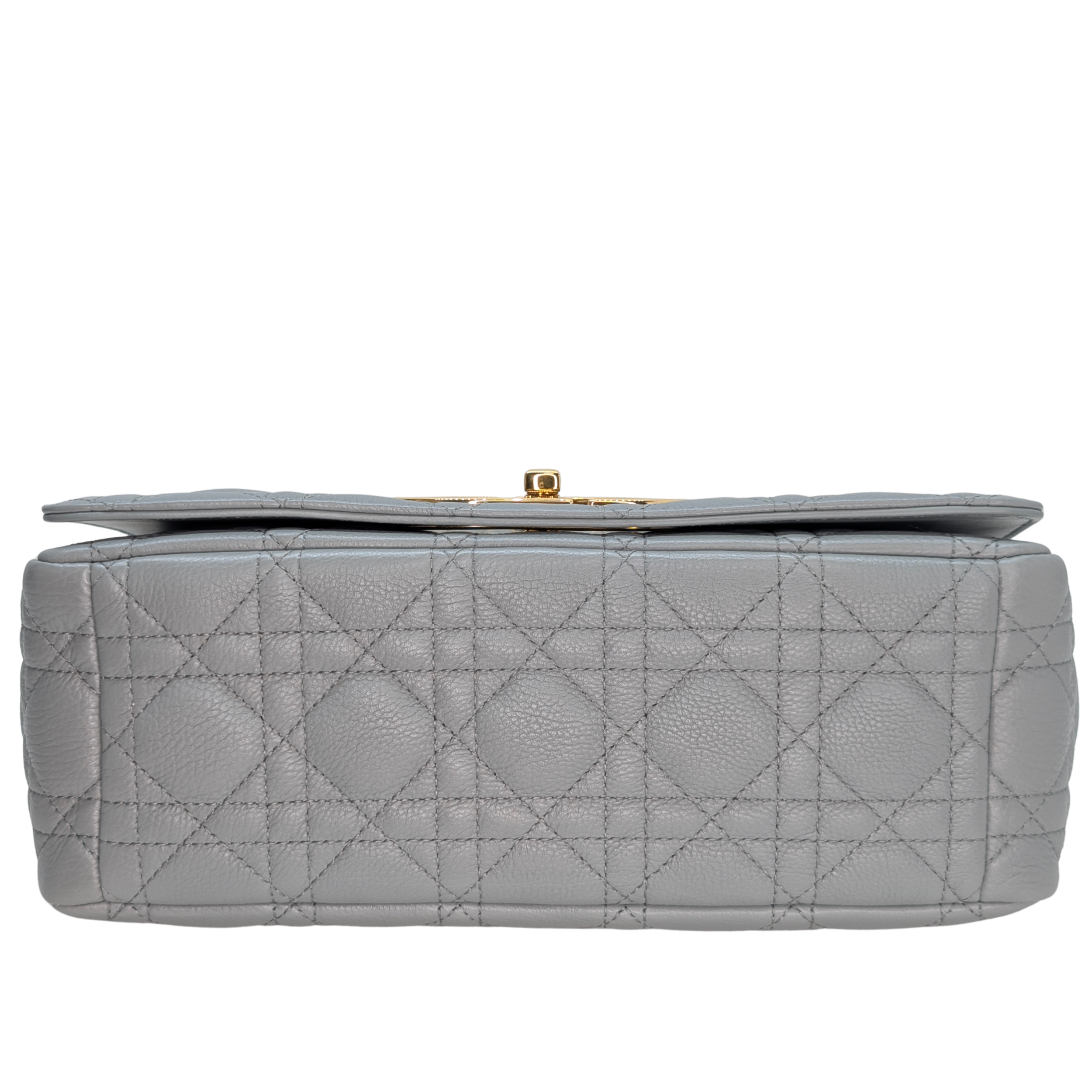 Dior Medium Caro Bag Supple Cannage Calfskin Stone Gray