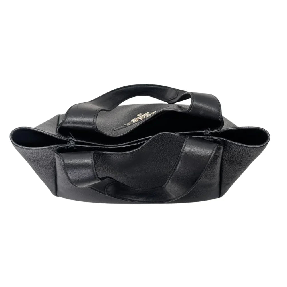 Prada Daino Soft Medium Dynamique Tote Bag Black - Lost Designer