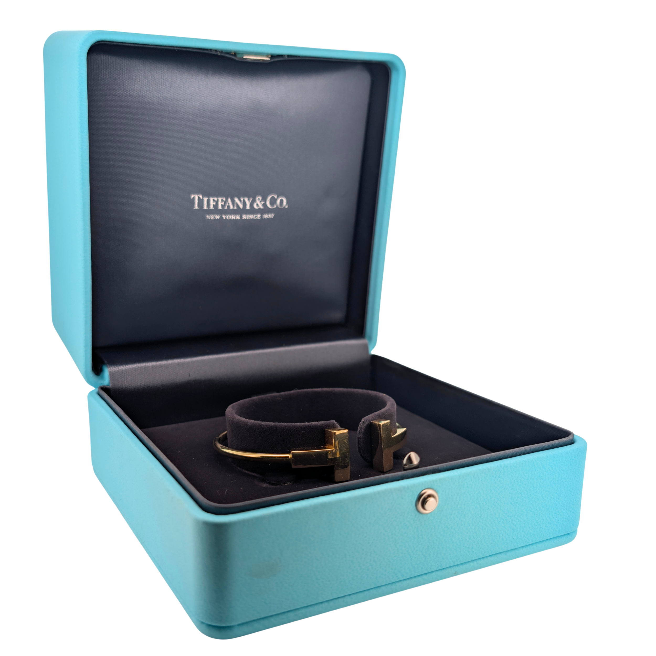 Tiffany & Co T Wide Wire Bracelet Large 18k Yellow Gold