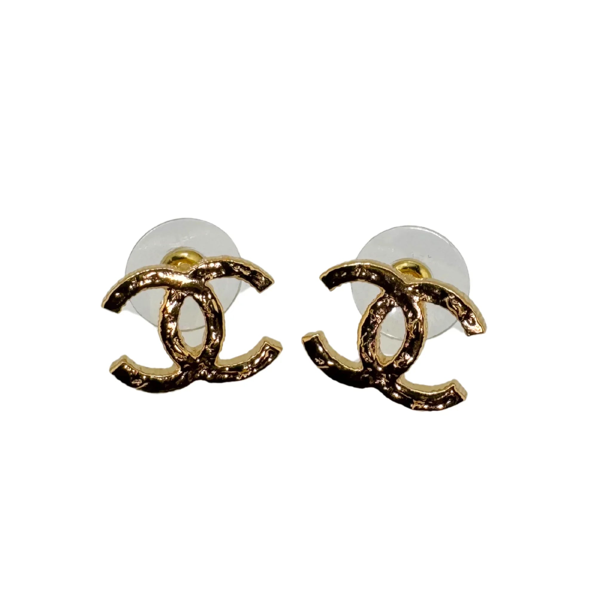 Chanel 18K Gold-Plated CC Logo Stud Earrings - Lost Designer