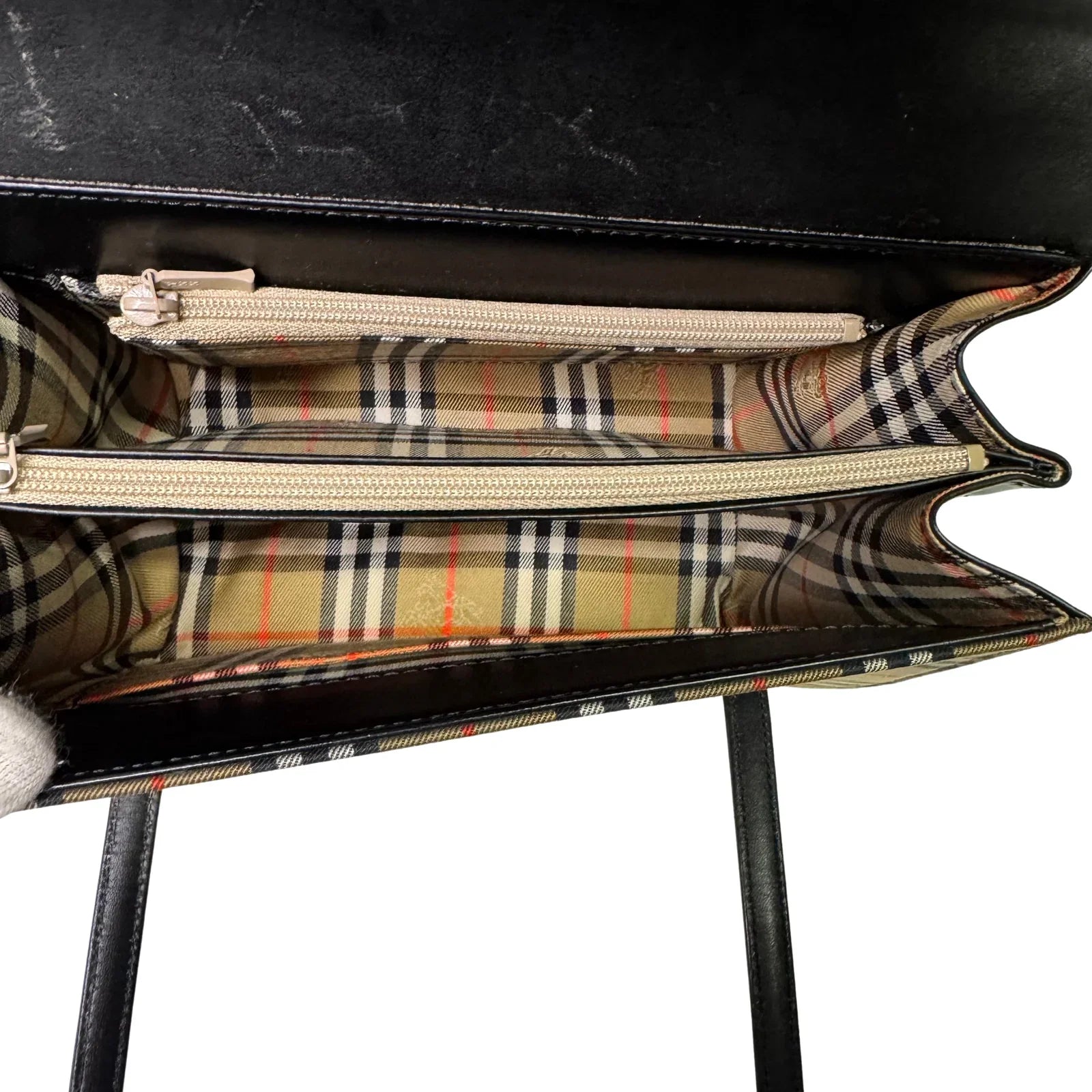 Burberry Nova Check Leather Flap Shoulder Bag - Lost Designer