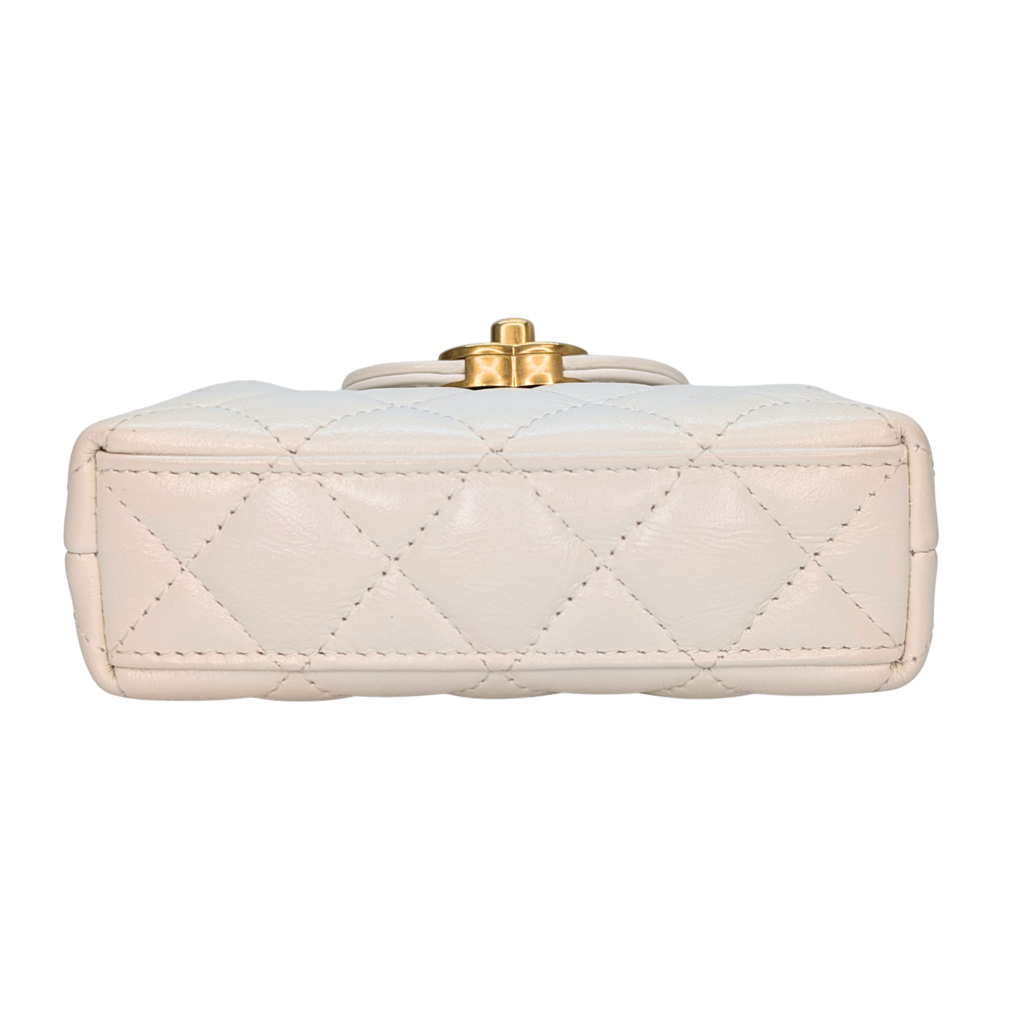 Chanel Mini Nano Kelly Shopper Tote Bag White