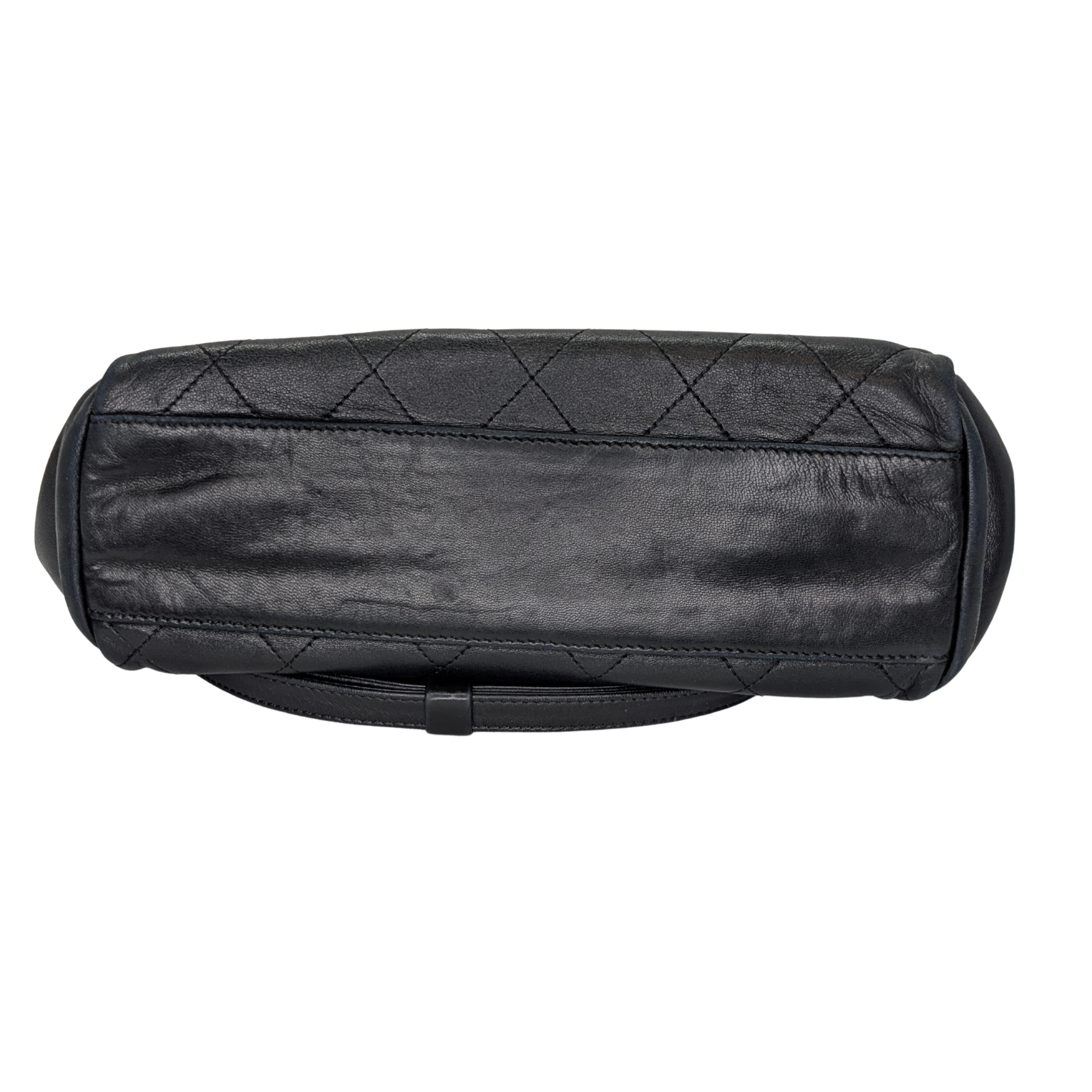 Chanel East-West Shoulder Bag Leather Black