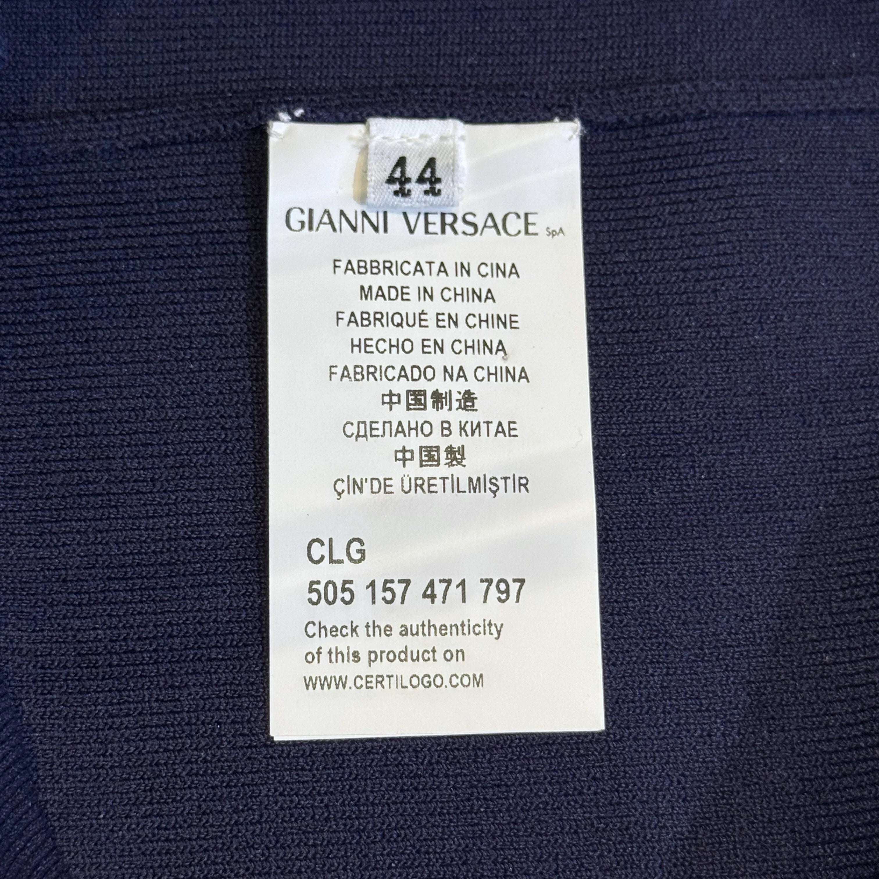 Versace Navy Cut-Out Midi Dress Size 44 - Lost Designer