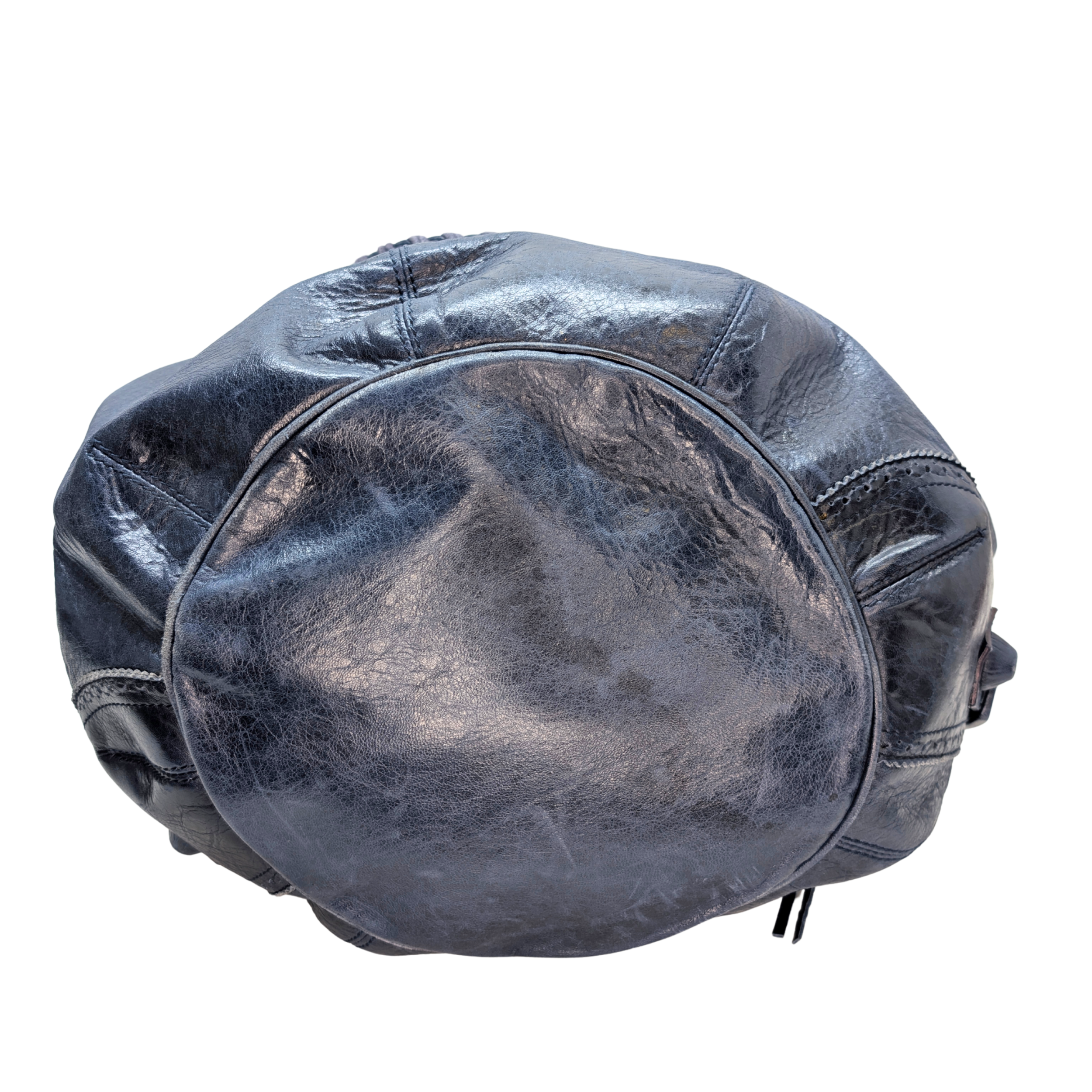 Balenciaga Pompon Motocross City Bag Navy