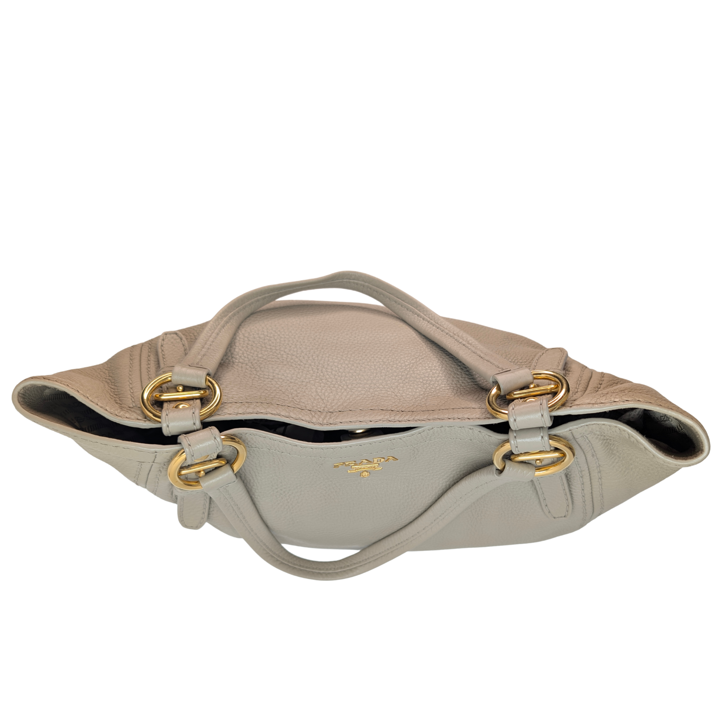 Prada Pomice Vitello Daino Leather Tote Bag Beige