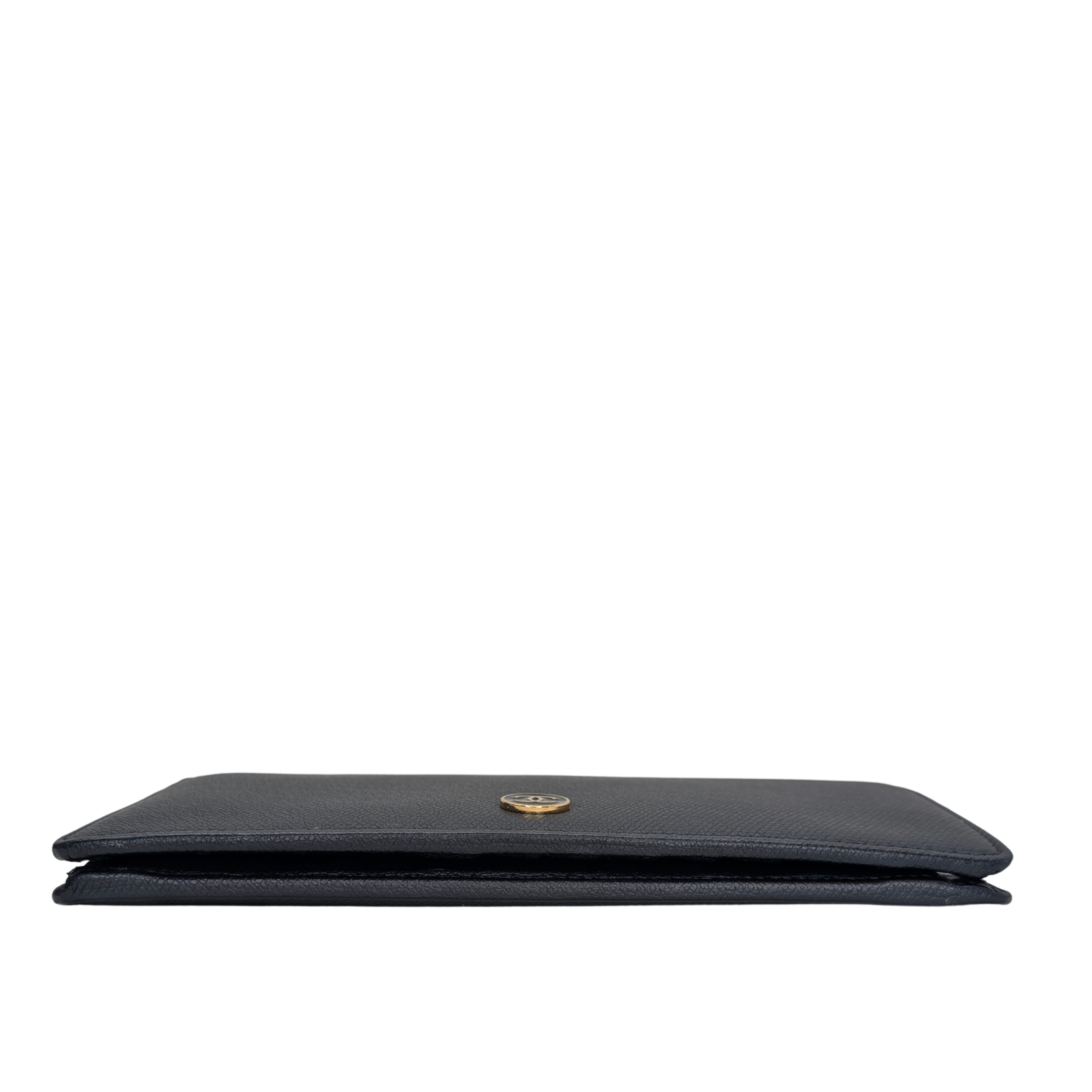 Chanel Leather Long Continental Wallet Black