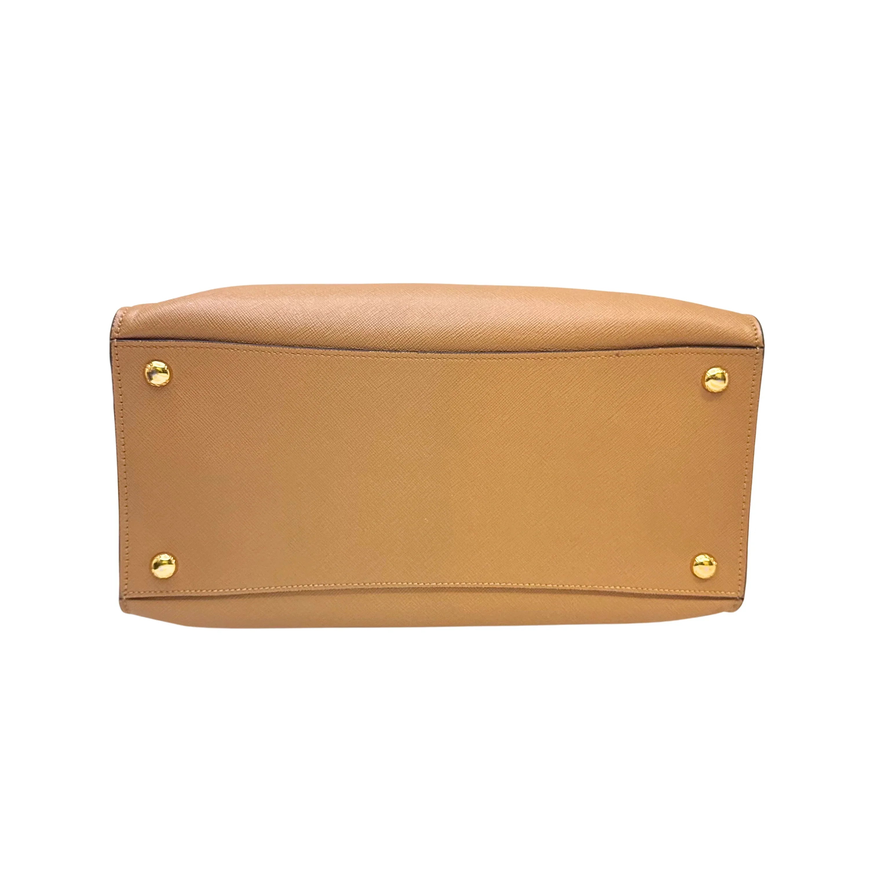 Prada Saffiano Handbag Leather Brown - Lost Designer