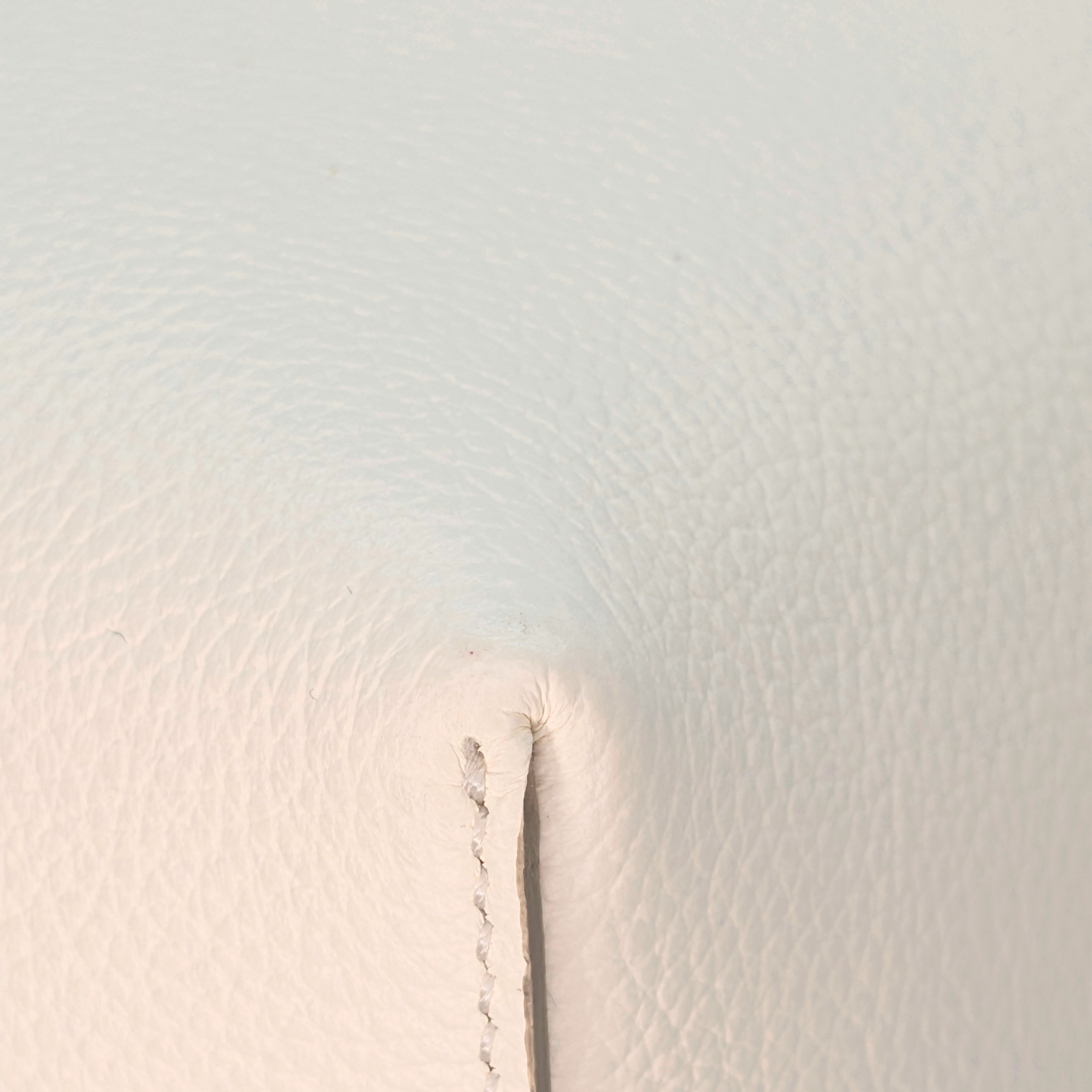 Grained Calfskin Marcie Bucket Bag Misty Ivory White