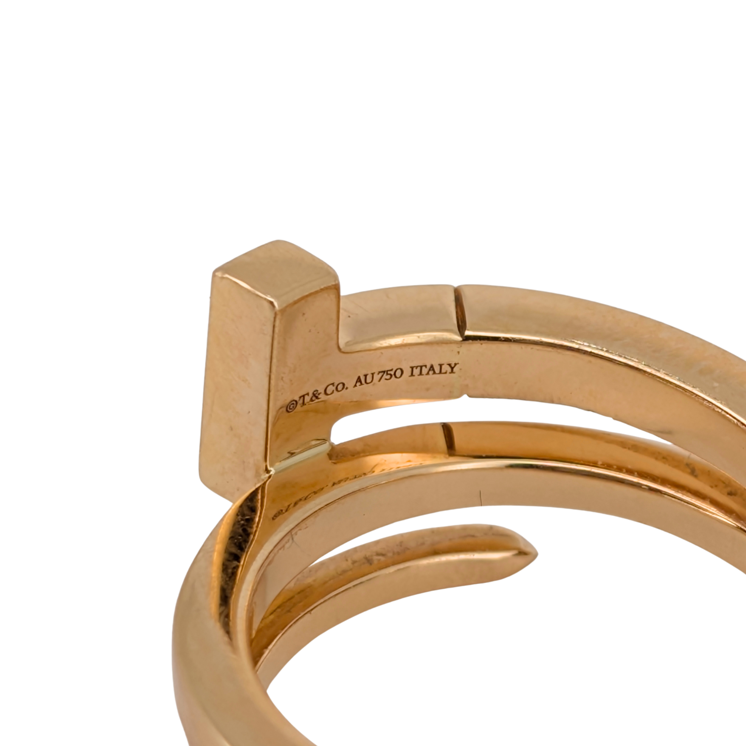 Tiffany & Co. T Square Wrap Ring in 18K Rose Gold with Diamonds