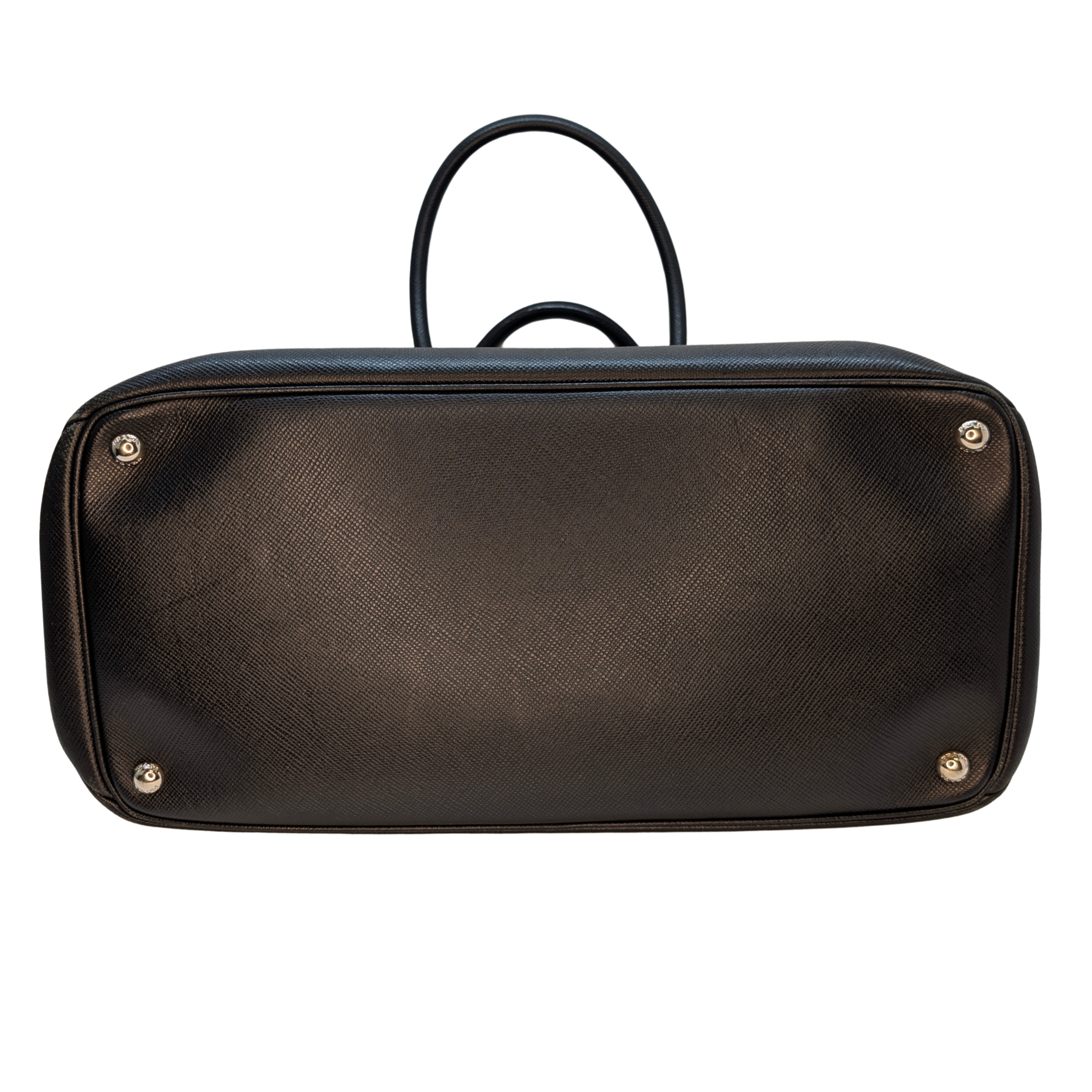 Prada Saffiano Cuir Twist Lock Tote Bag Black