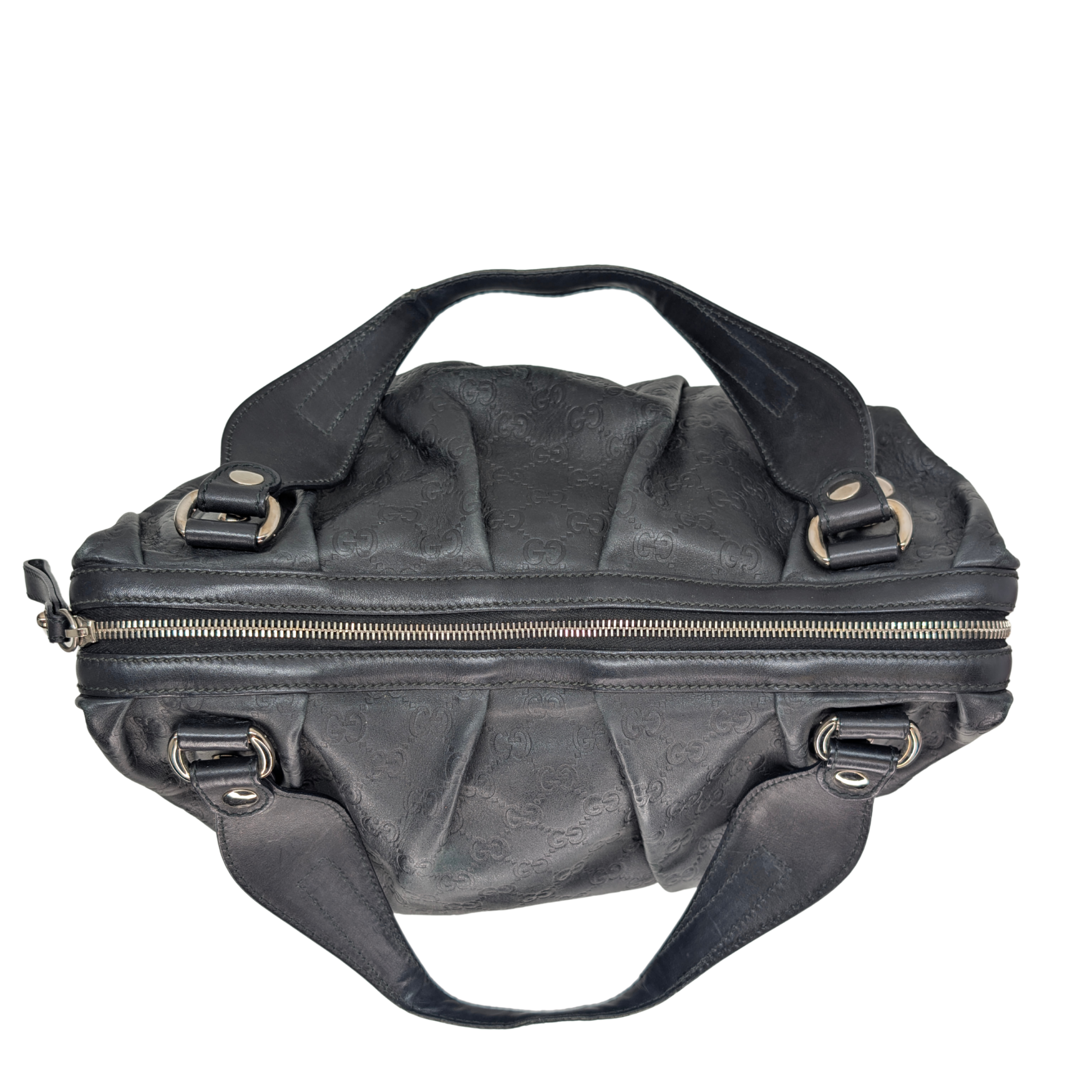 Gucci Guccissima Icon Bit Medium Boston Bag Black