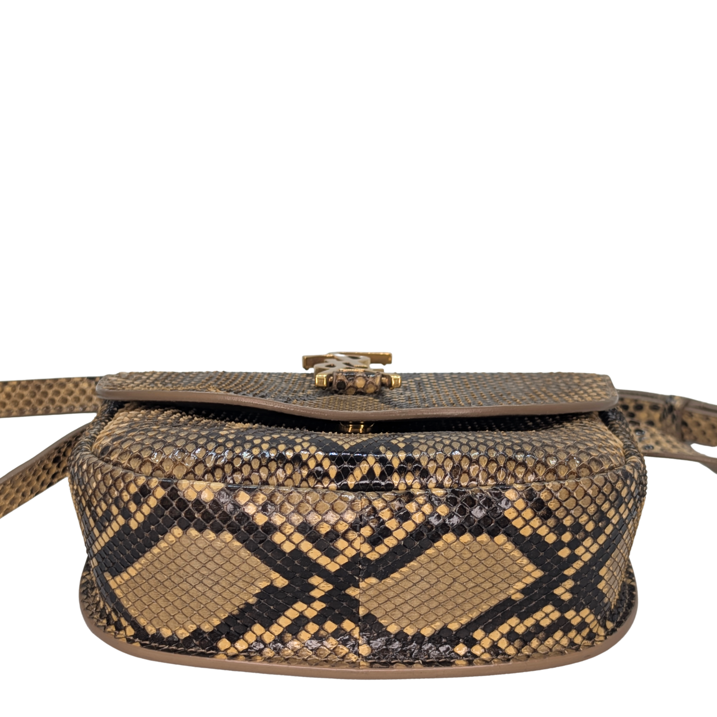 Saint Laurent Kaia Neutral Python Small Bag