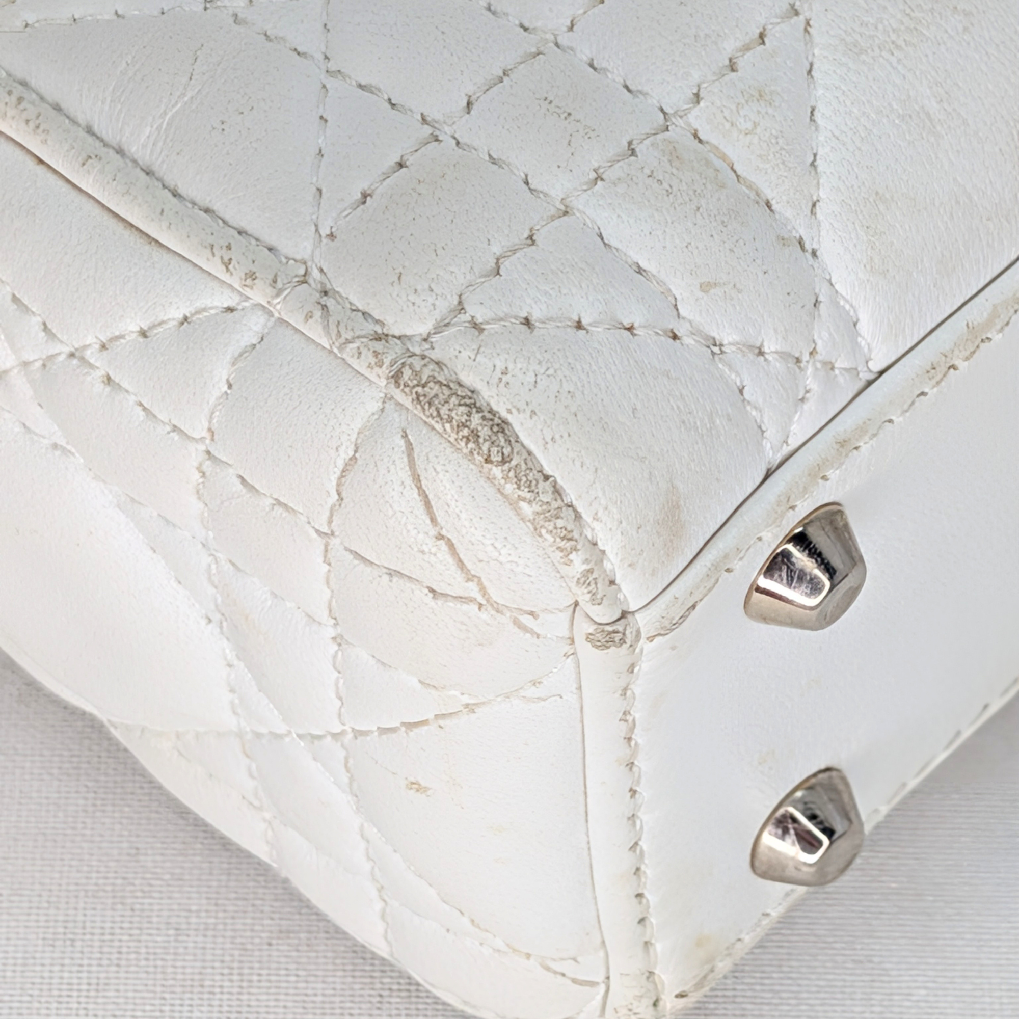 Dior Cannage Mini Lady Bag White