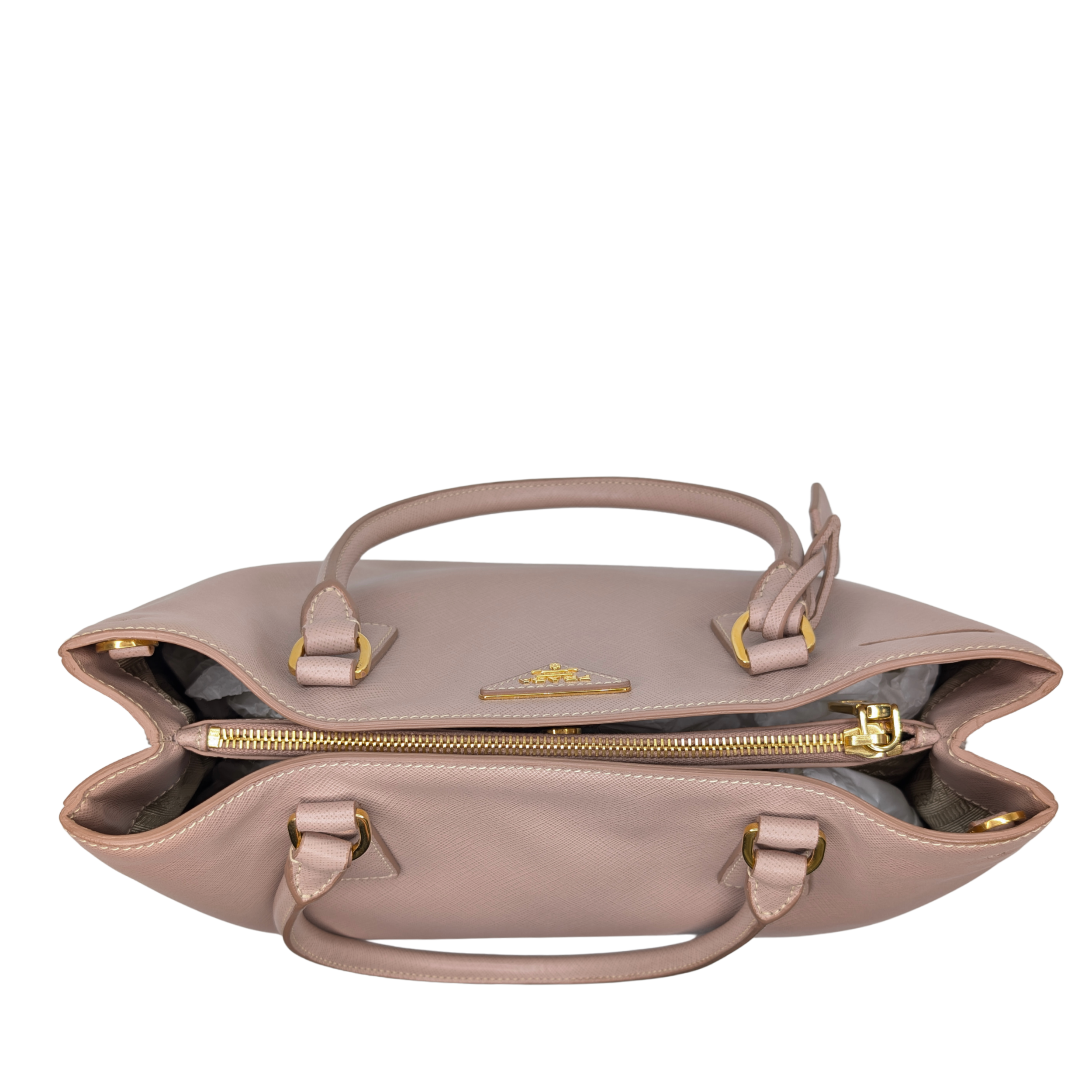 Prada Saffiano Small Galleria Lux Tote Bag Cammeo