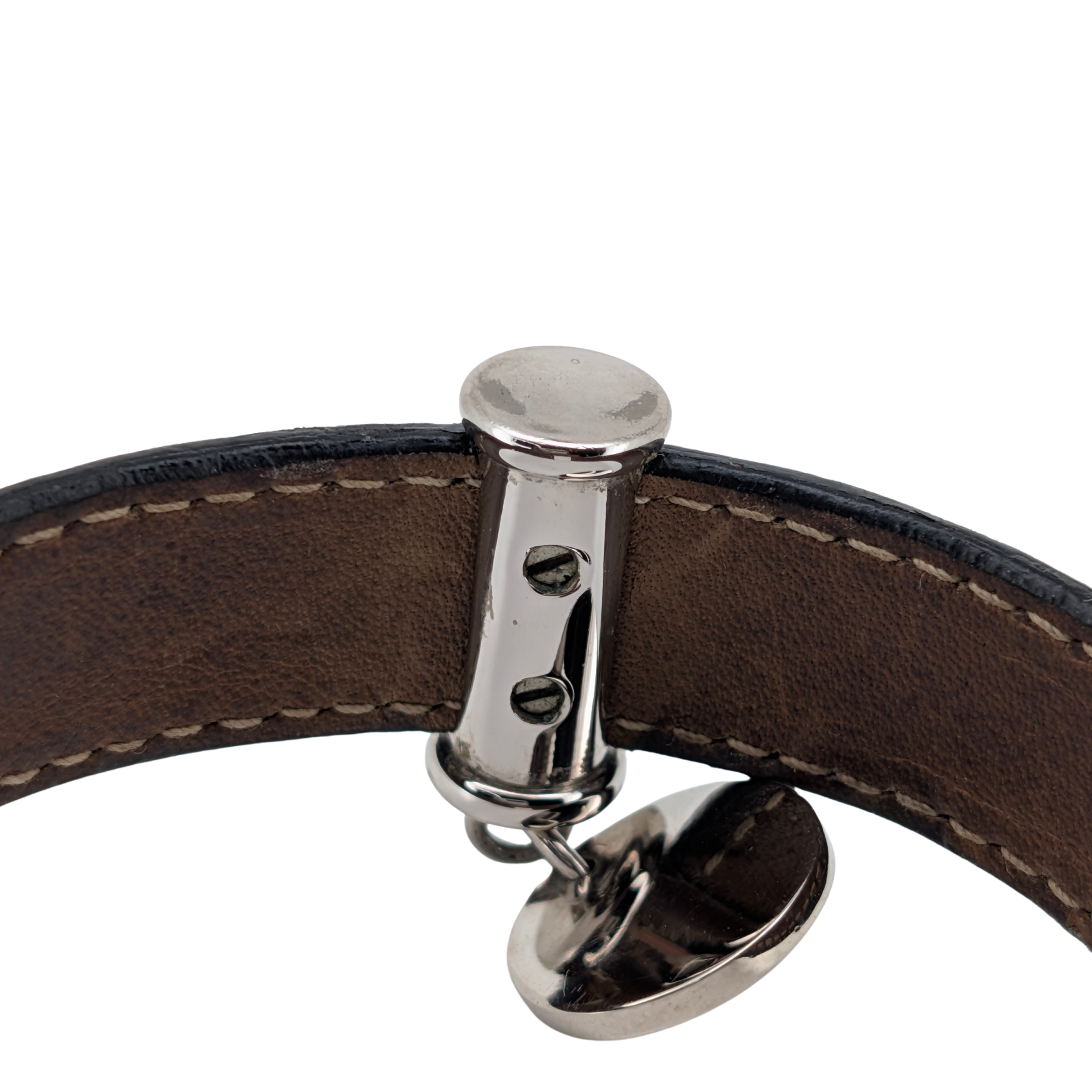 Bvlgari Leather Bangle Cuff Bracelet