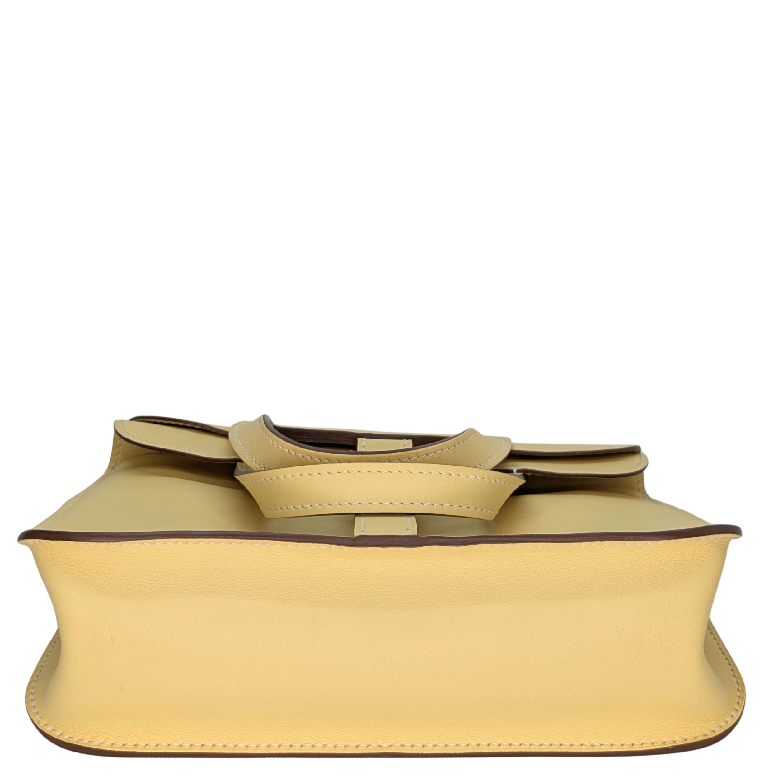 Hermes Mini Halzan 22 Swift Jaune Poussin SHW Stamp X