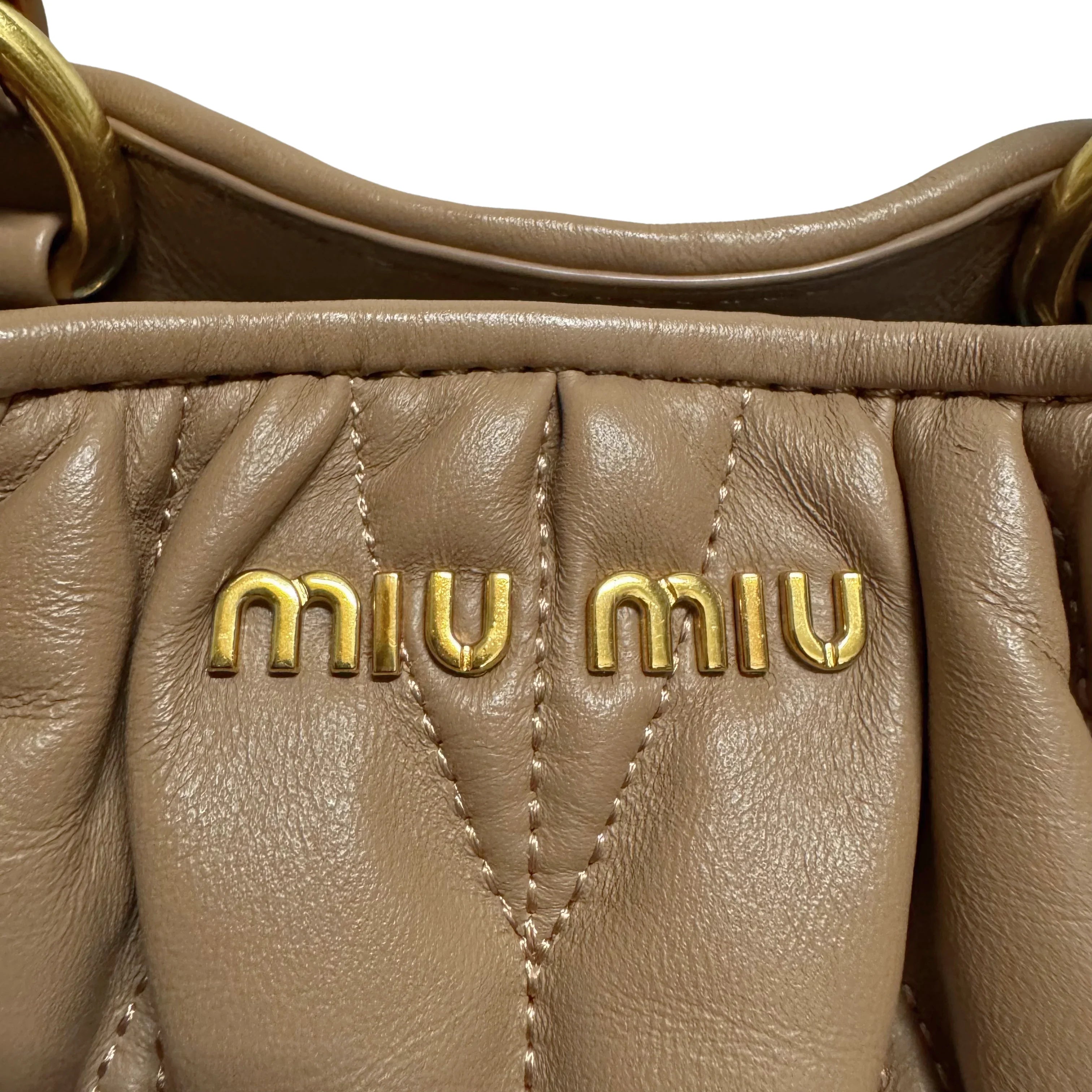 Miu Miu Nappa Matelassé leather Top Handle Bag - Lost Designer