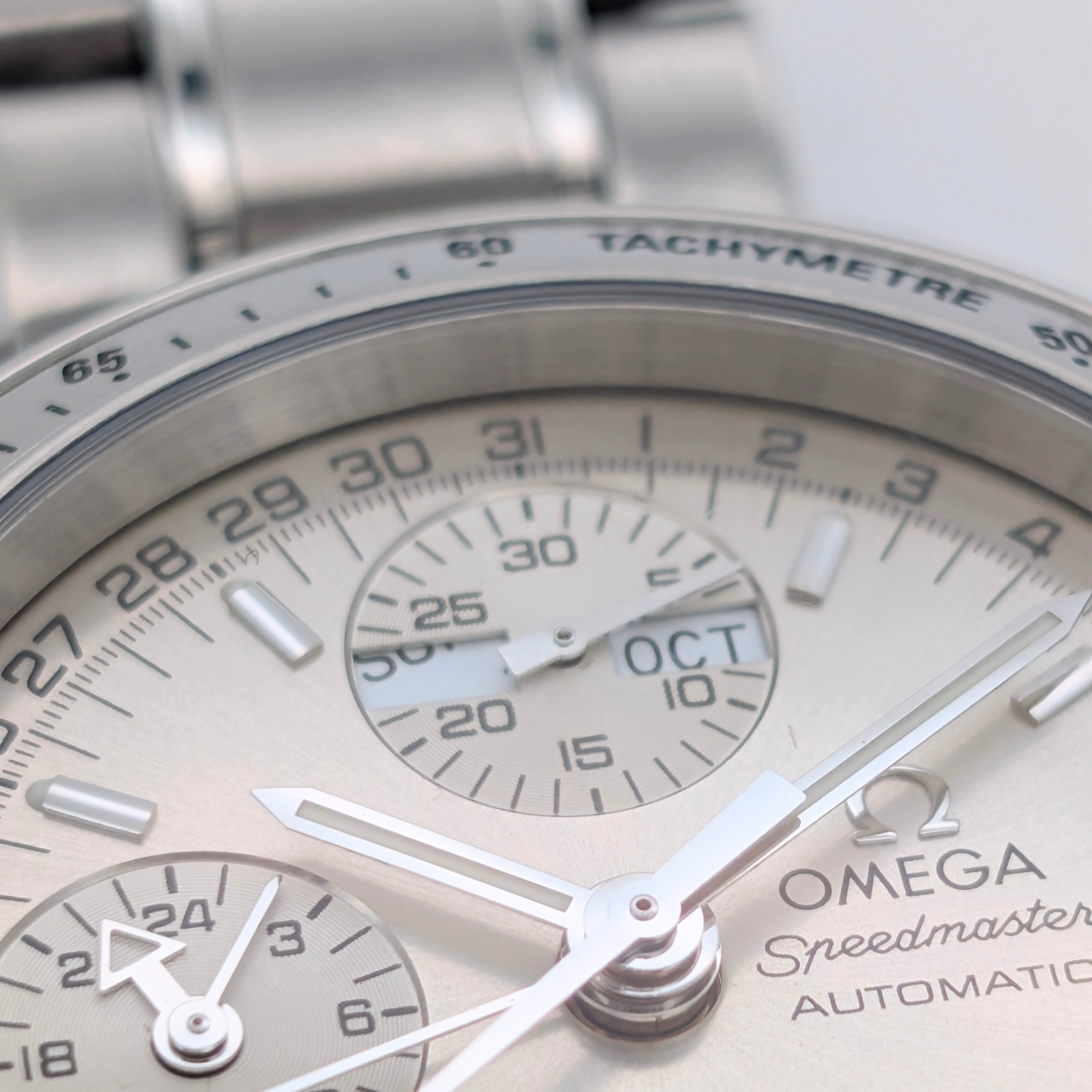 Omega Speedmaster Day-Date 3523.30.00 Chronograph Watch Tachymeter SS Automatic