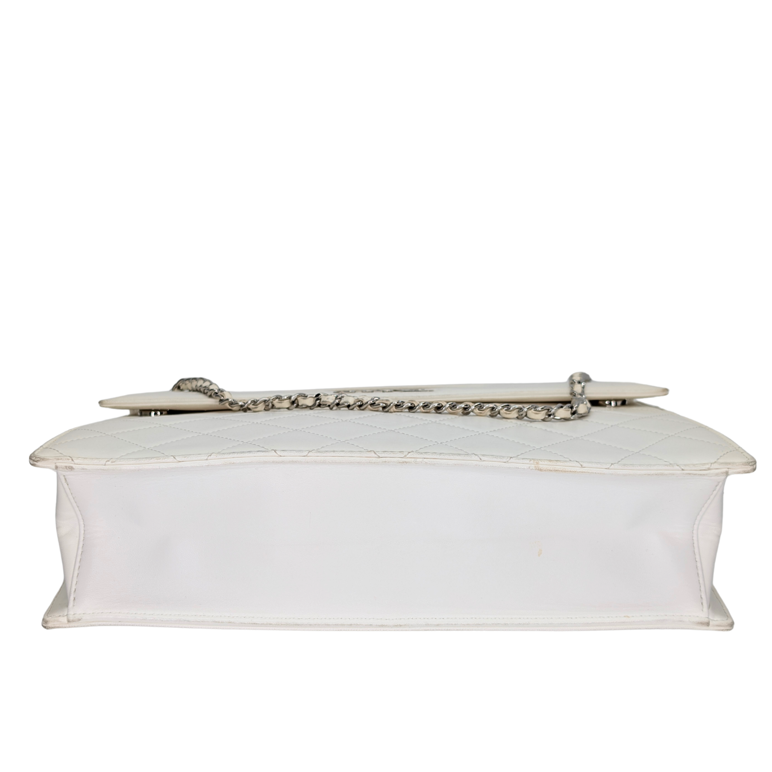 Chanel 2014 Delivery Cutout Handle Bag White