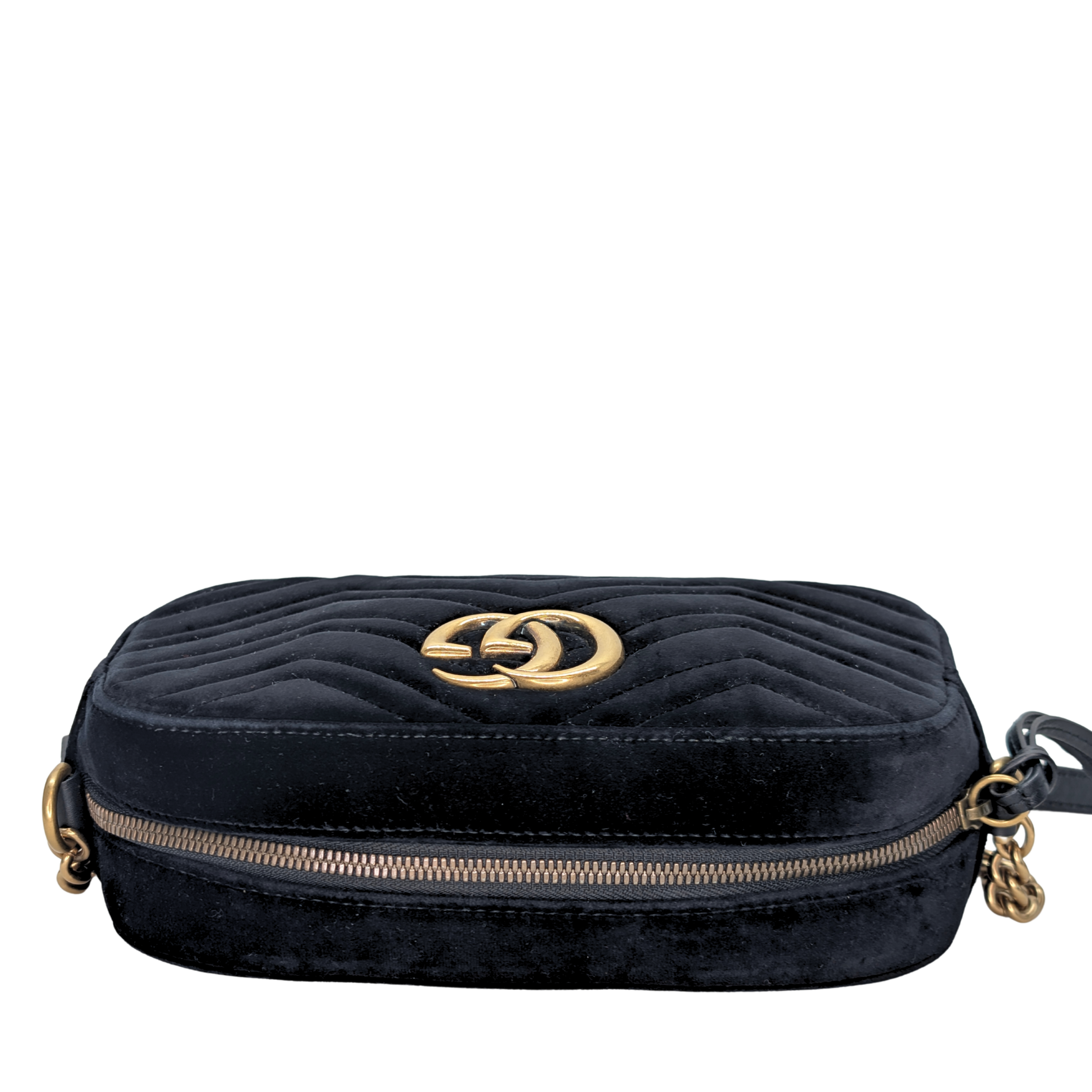 Gucci Marmont Velvet Small Camera Bag Black