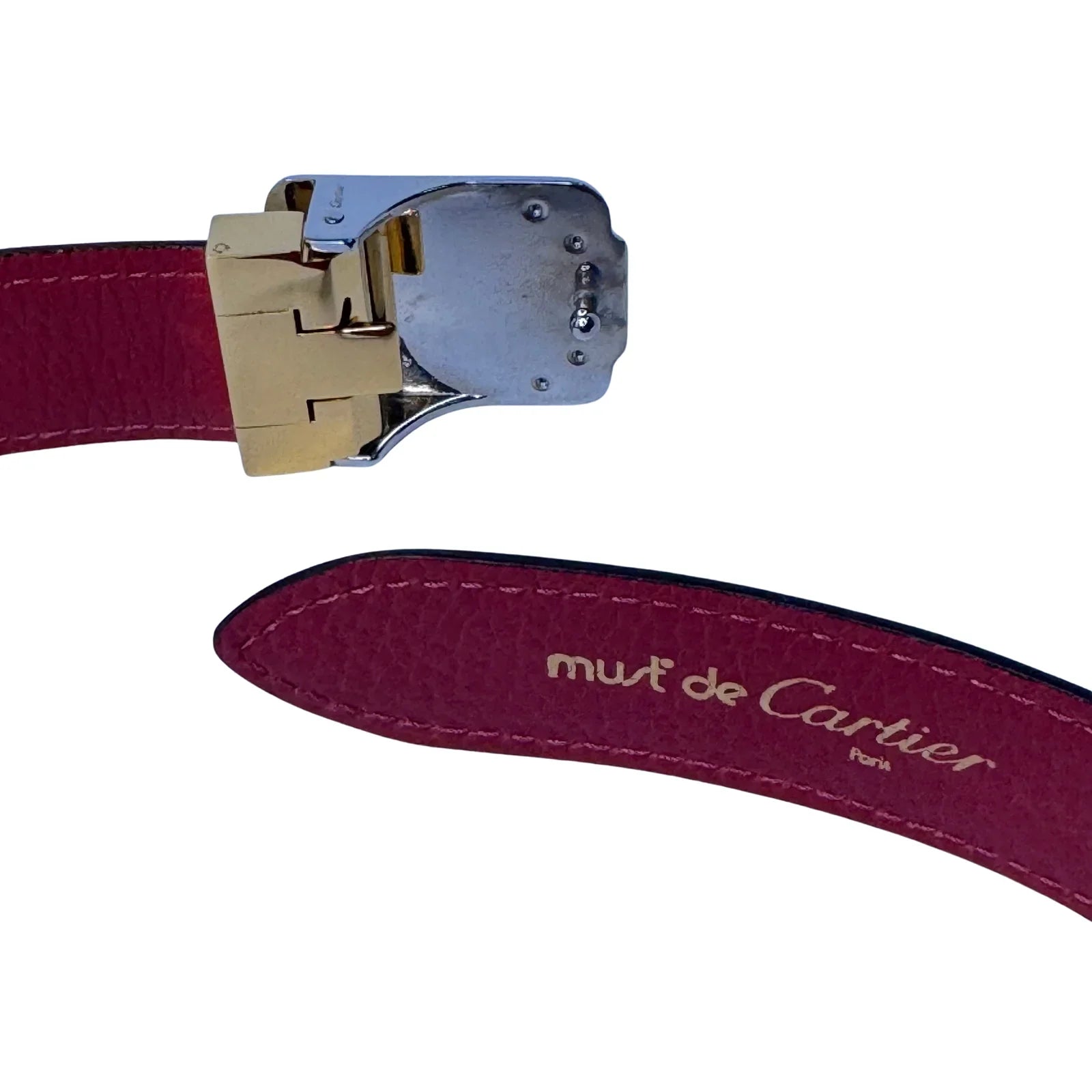 Cartier Must de Cartier Santos Belt in Red Leather - Lost Designer