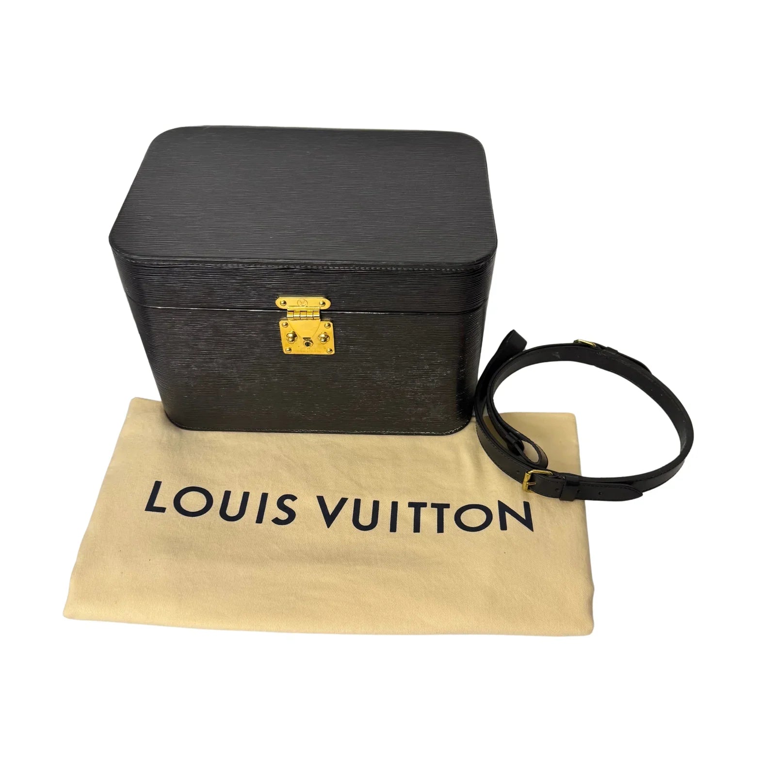 Louis Vuitton Black Epi Leather Train Case Luggage bag Black - Lost Designer