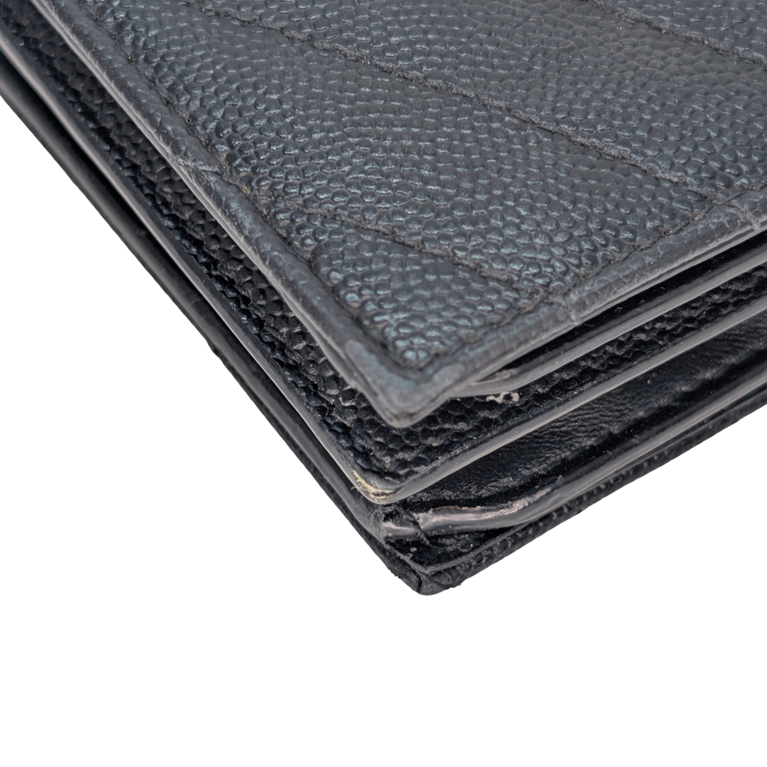 Saint Laurent Cassandre Metalasse Wallet Black