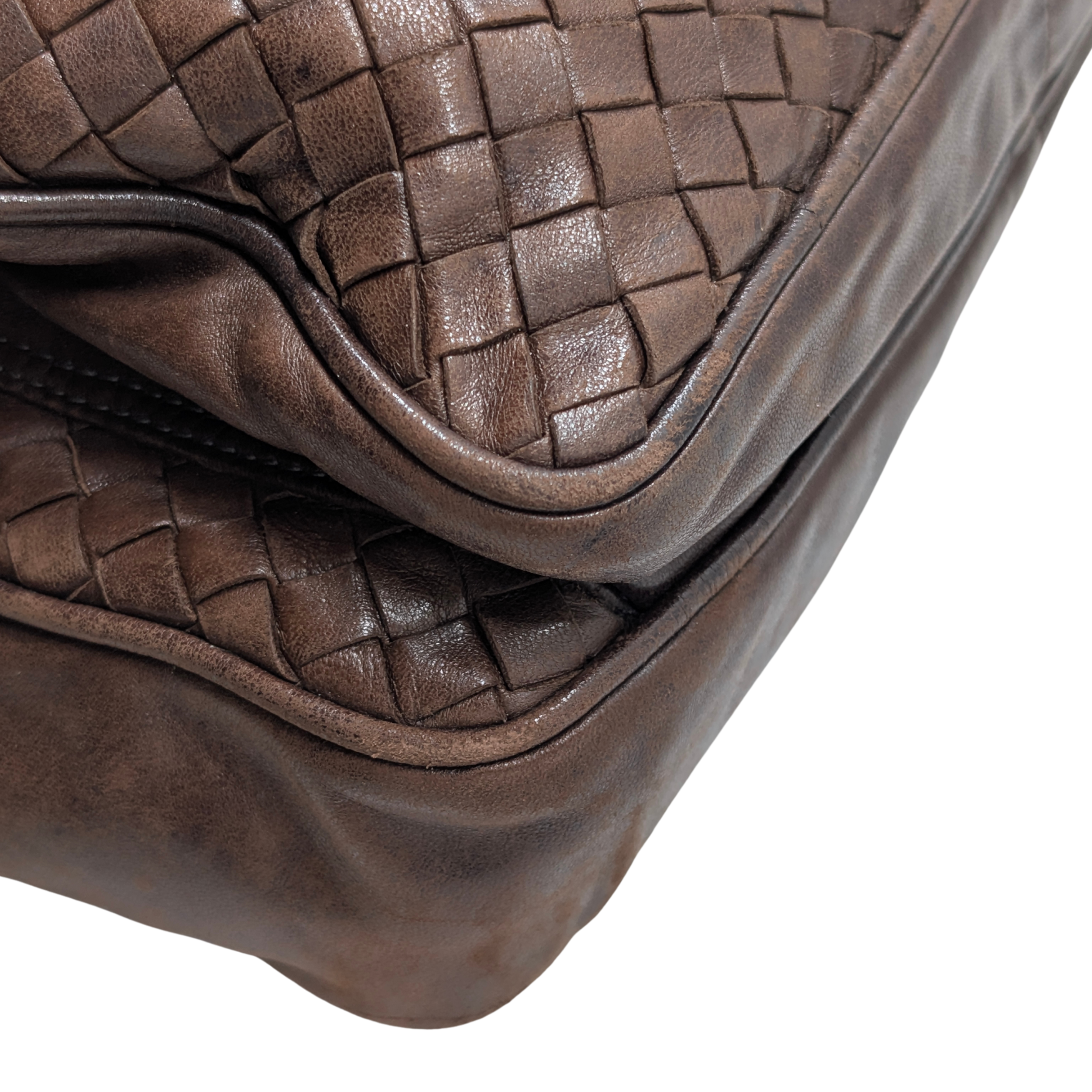 Bottega Veneta Intrecciato Leather Crossbody Bag Brown