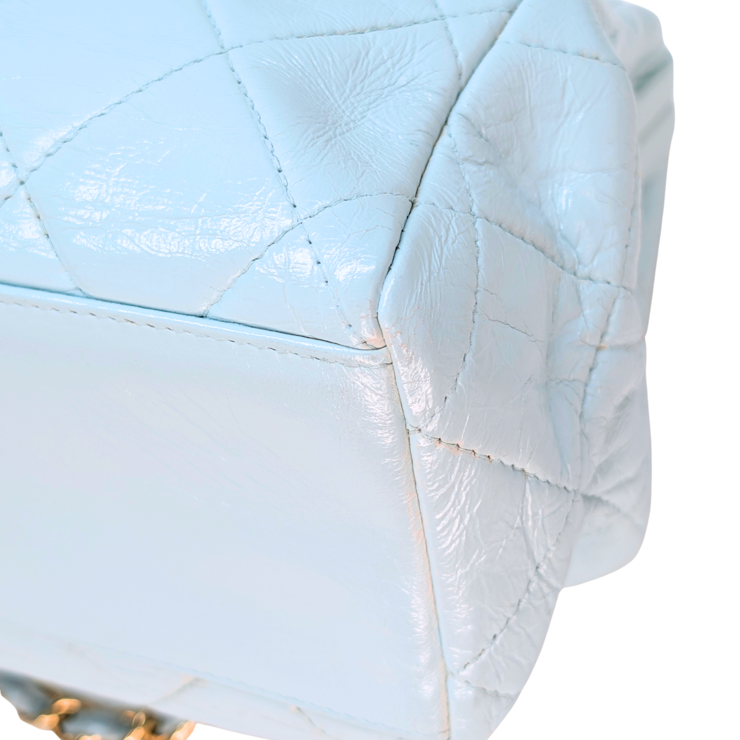 Chanel Vintage Kiss Lock Bag Baby Blue