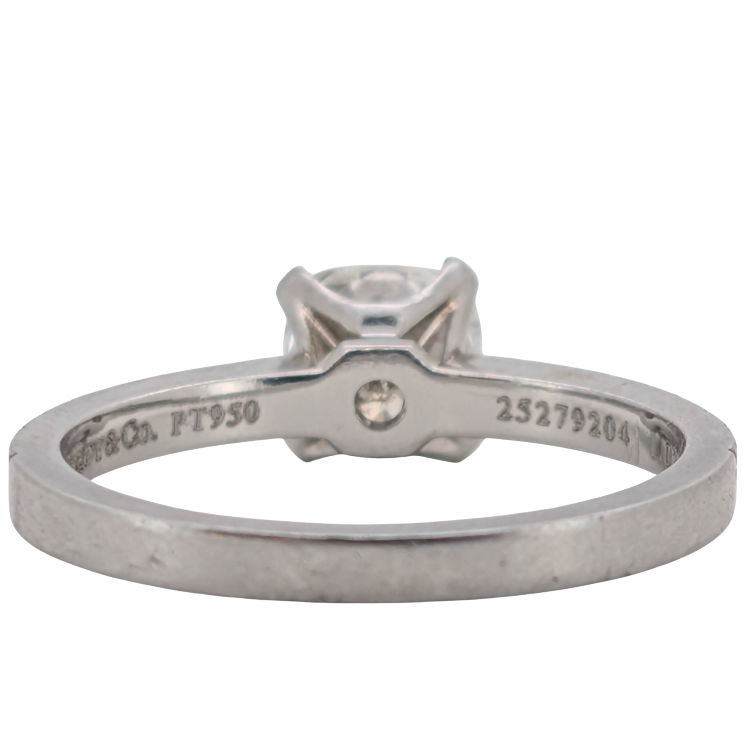 Tiffany & Co. Novo Cushion Cut Diamond Ring 1.02ct Platinum Matching Band