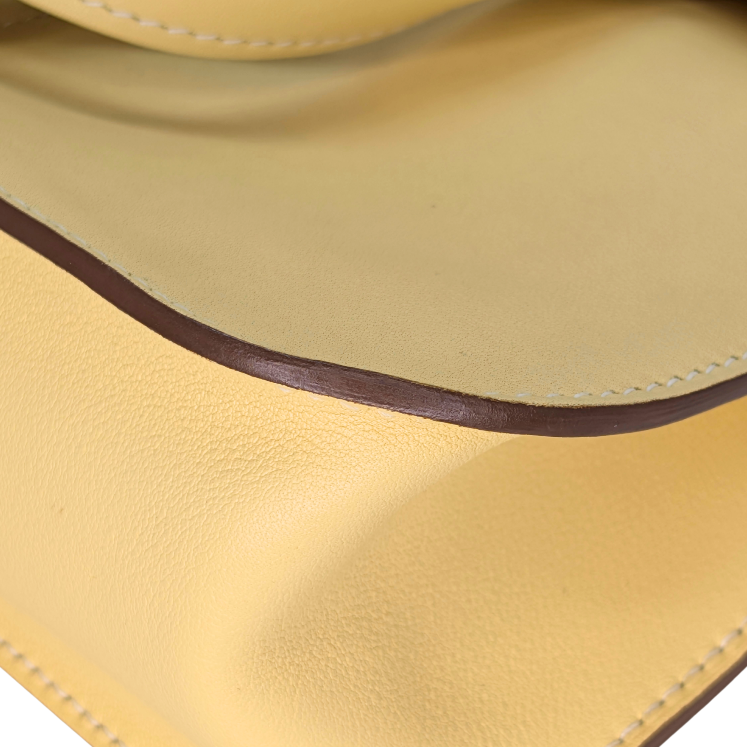 Hermes Mini Halzan 22 Swift Jaune Poussin SHW Stamp X