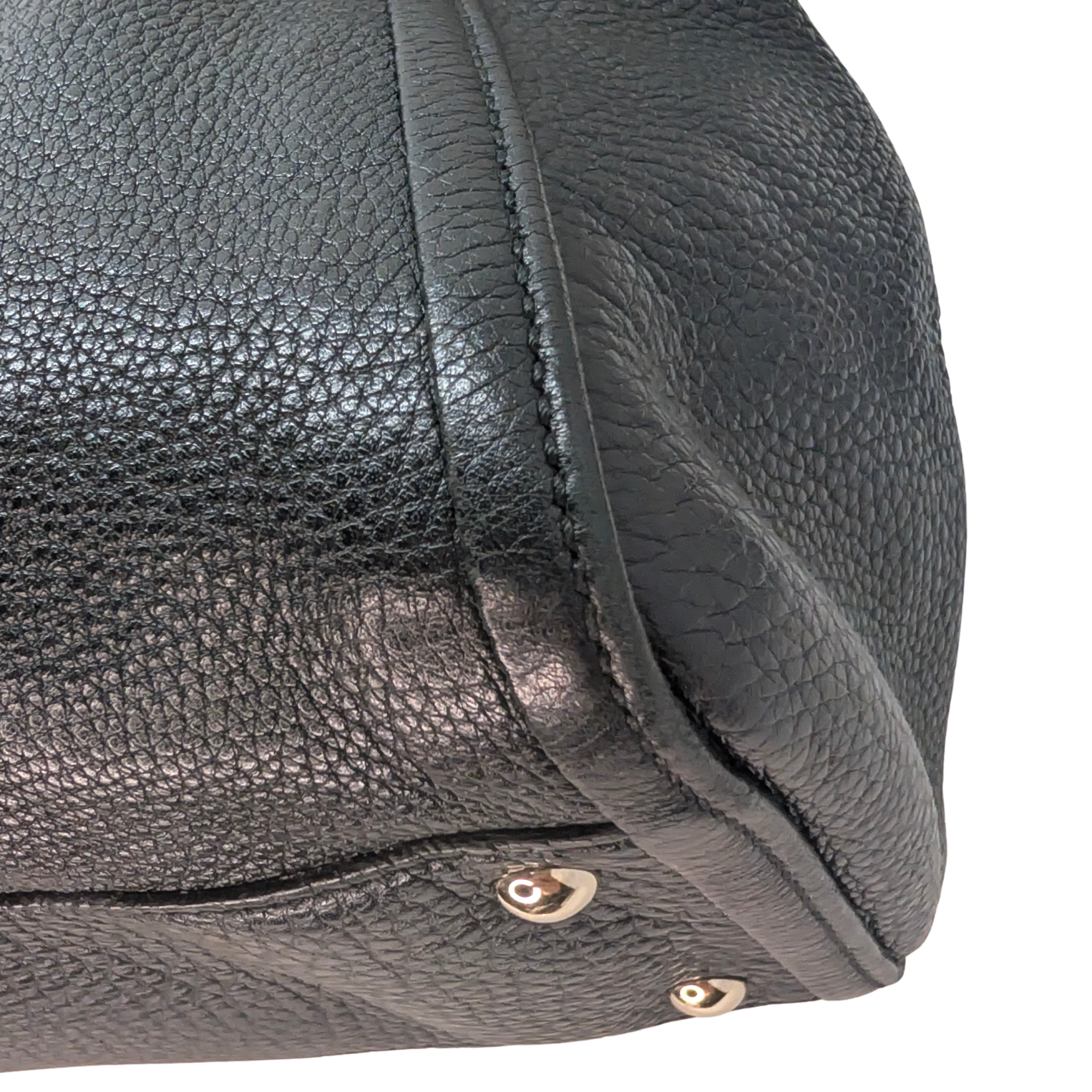 Gucci Soho Pebbled Leather GG Tassel Bag Black