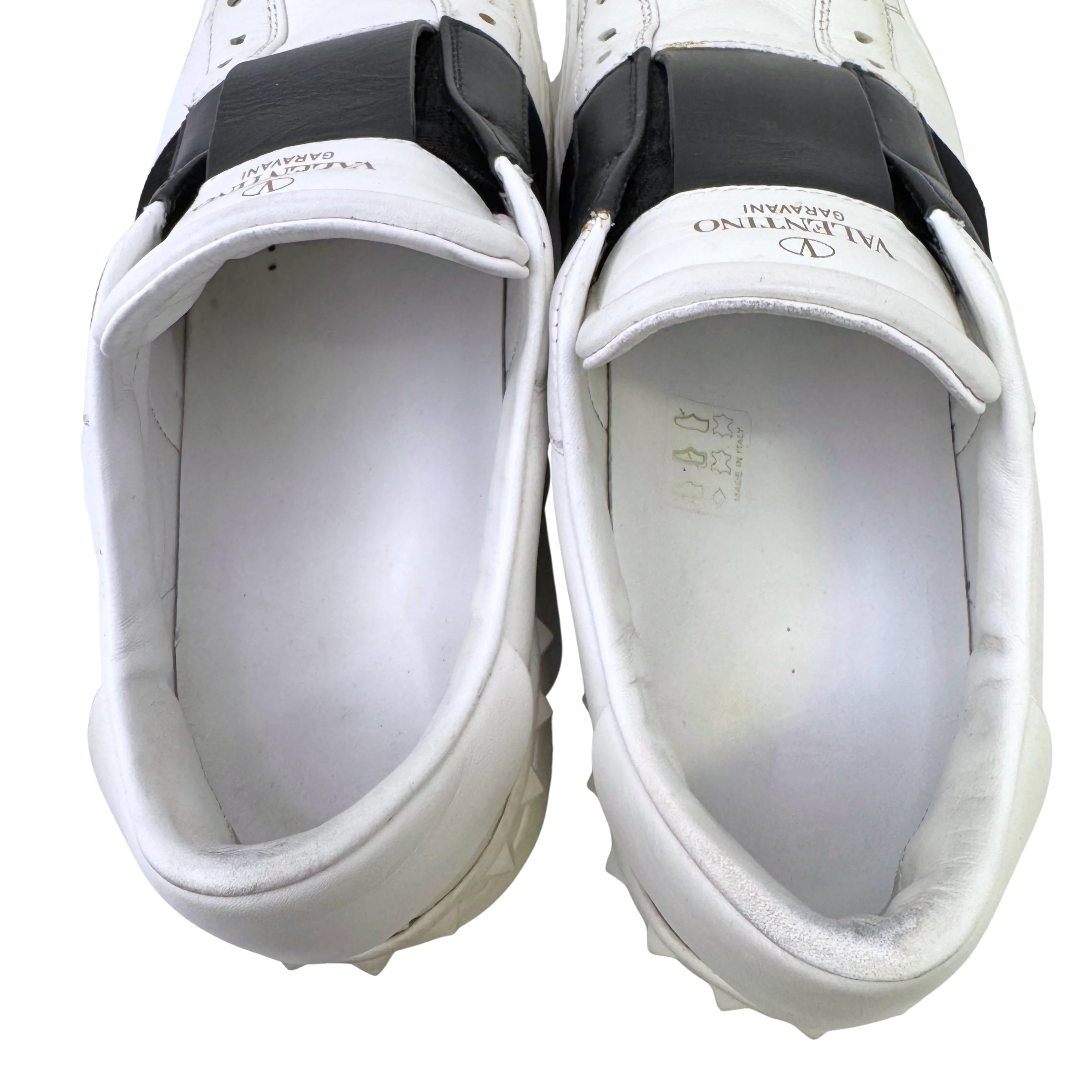Valentino Open Slip On Sneaker White & Black Women's Size 38 - Lost Designer
