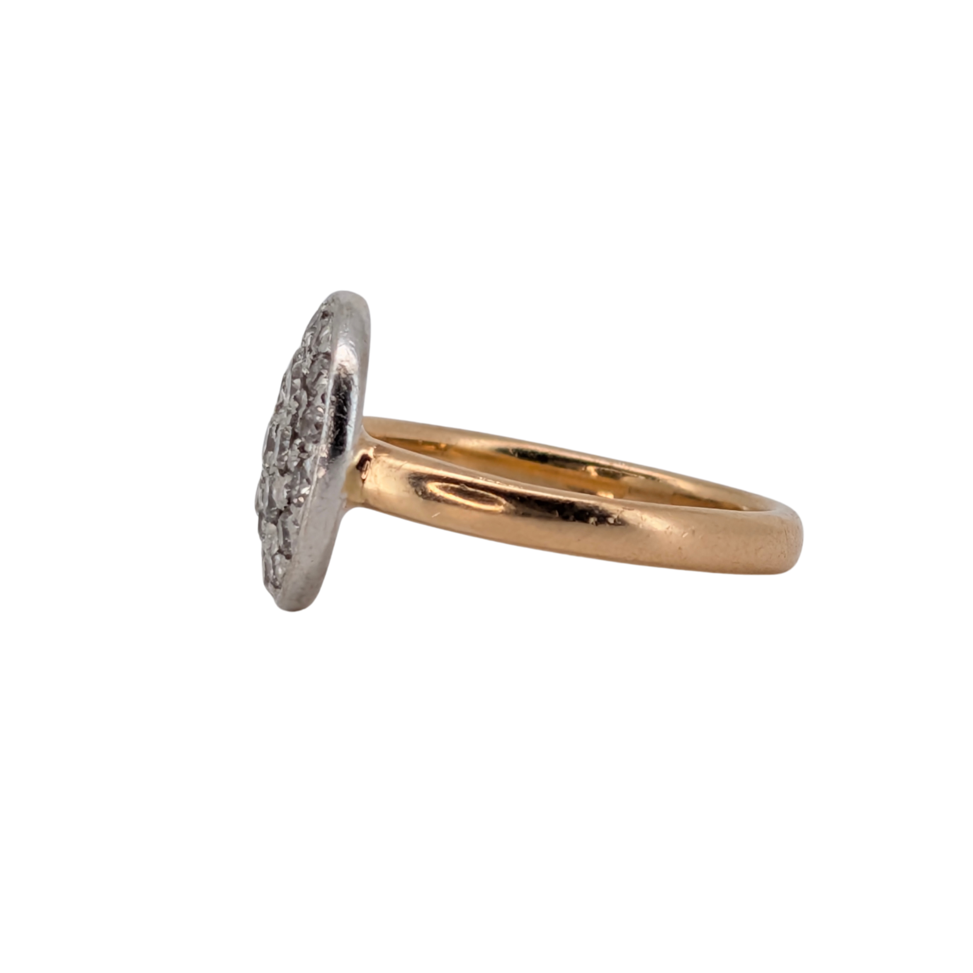 0.65Ct Natural Cluster Brilliant Cut Diamond Ring On 18K Gold