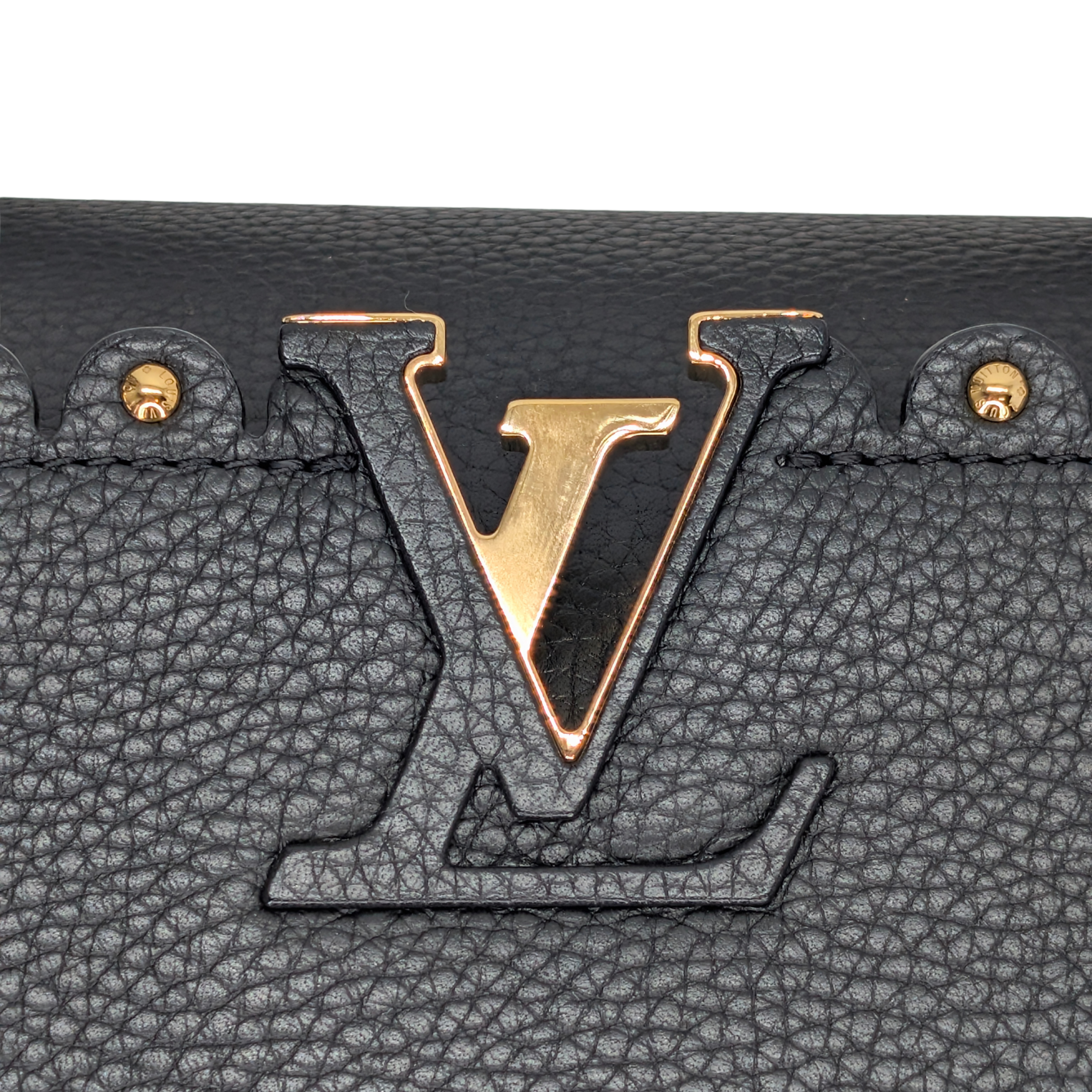Louis Vuitton Capucine Pm Shoulder Handbag Taurillon Leather Black
