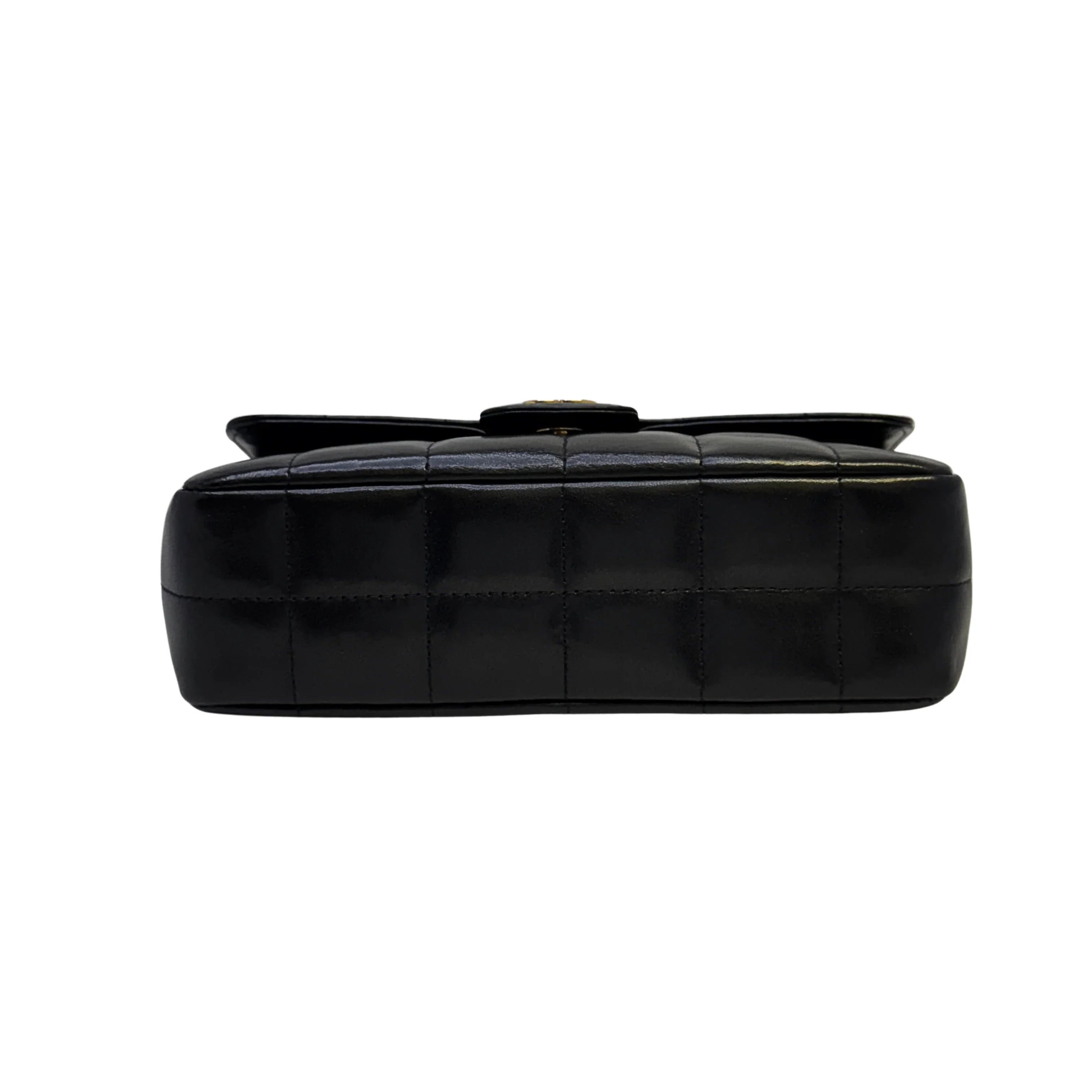 Chanel Bar Quilted Shoulder Bag Leather Black - Lost Designer