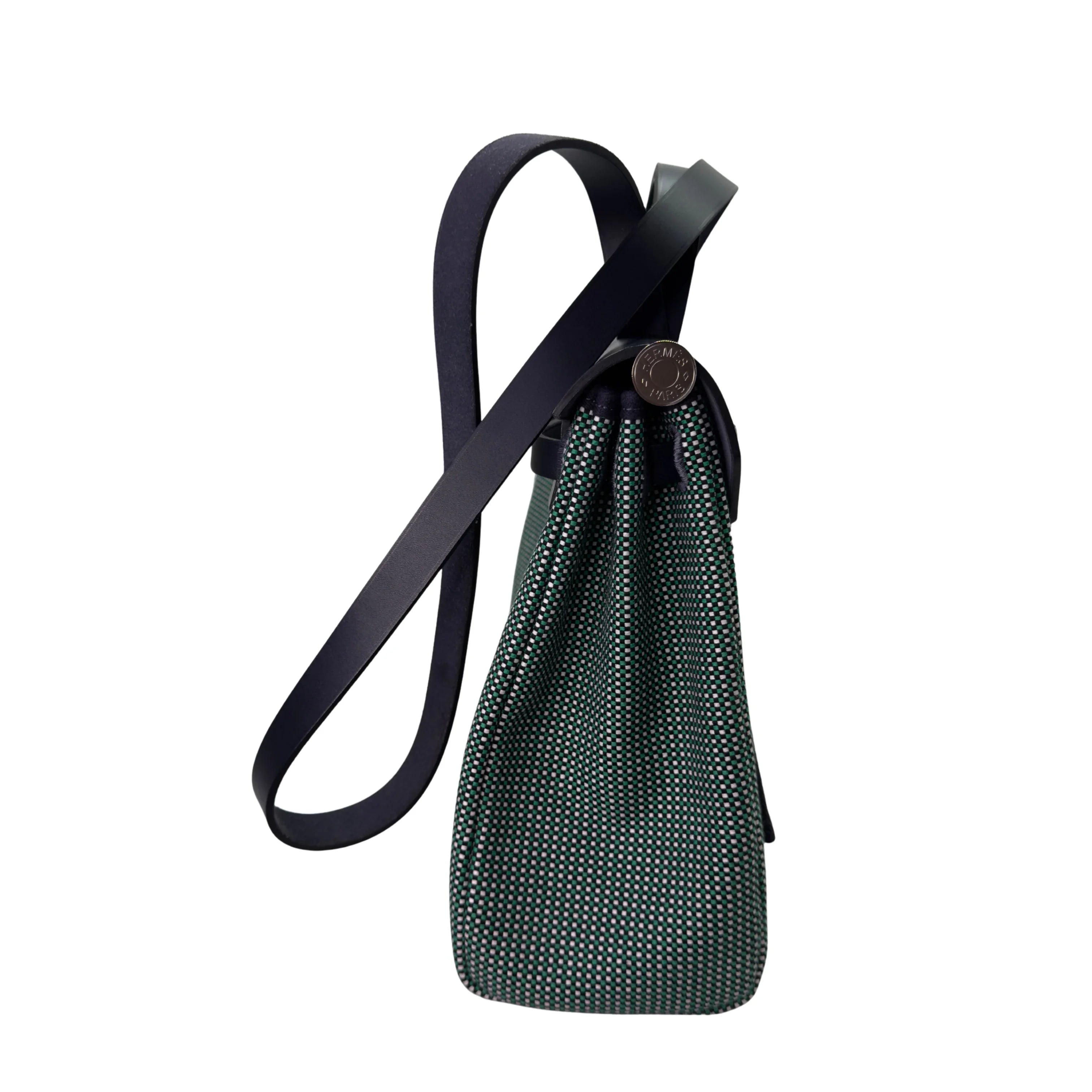 Hermés Herbag Zip 31 Criss Viking Quadrille Dark Green/Navy - Lost Designer