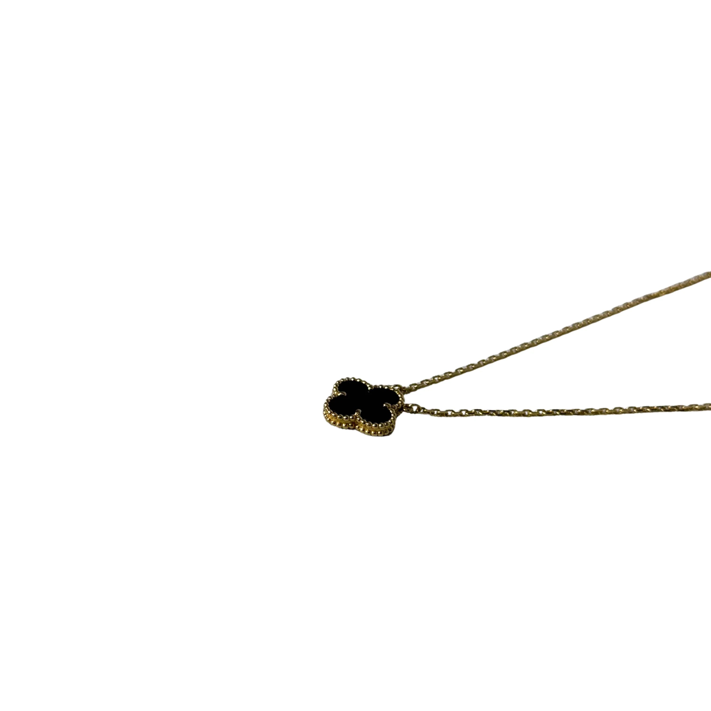 Van Cleef & Arpels Vintage Alhambra Onyx Pendant with 18K Gold - Lost Designer