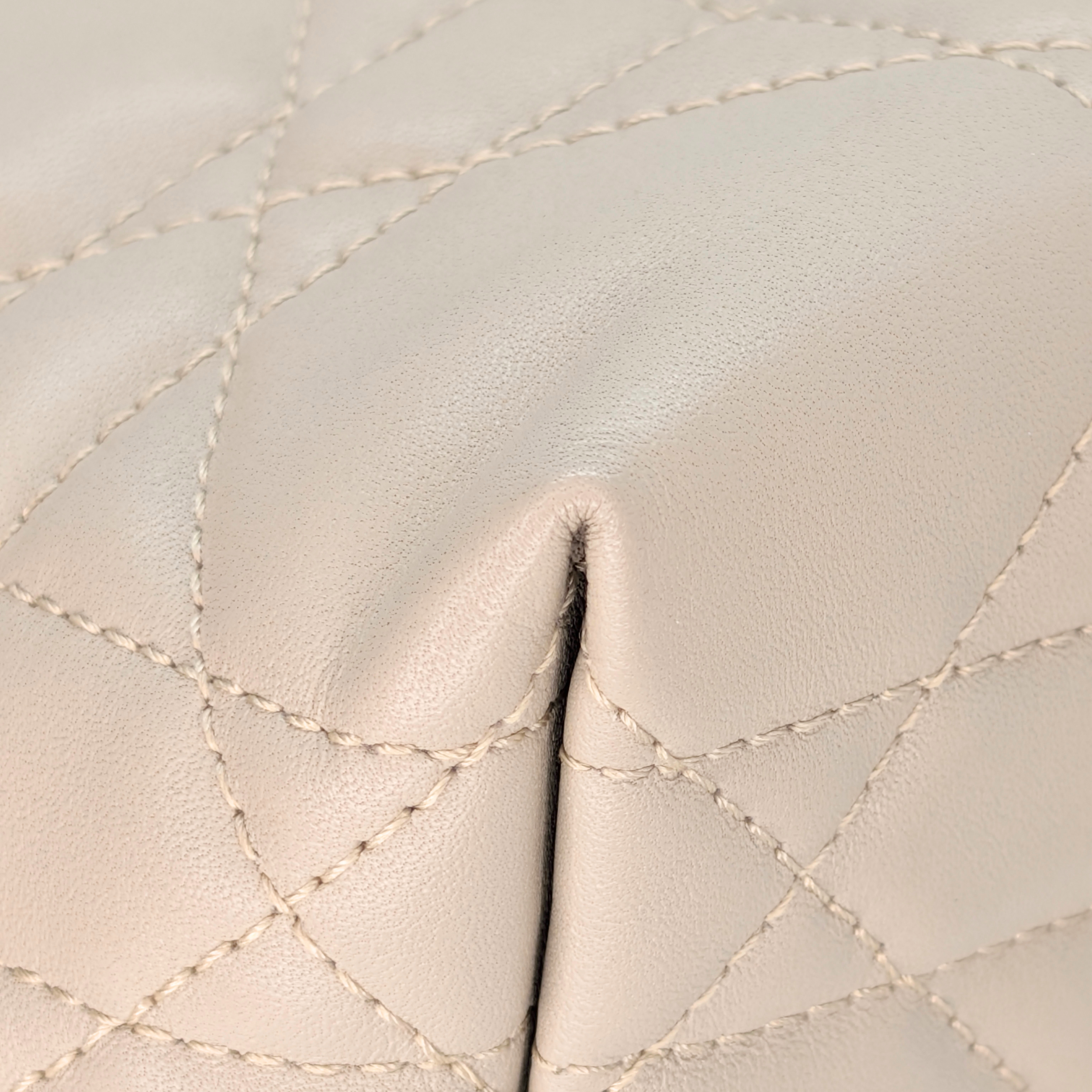Dior Small Toujours Tote Bag Macrocannage Calfskin Powder Beige