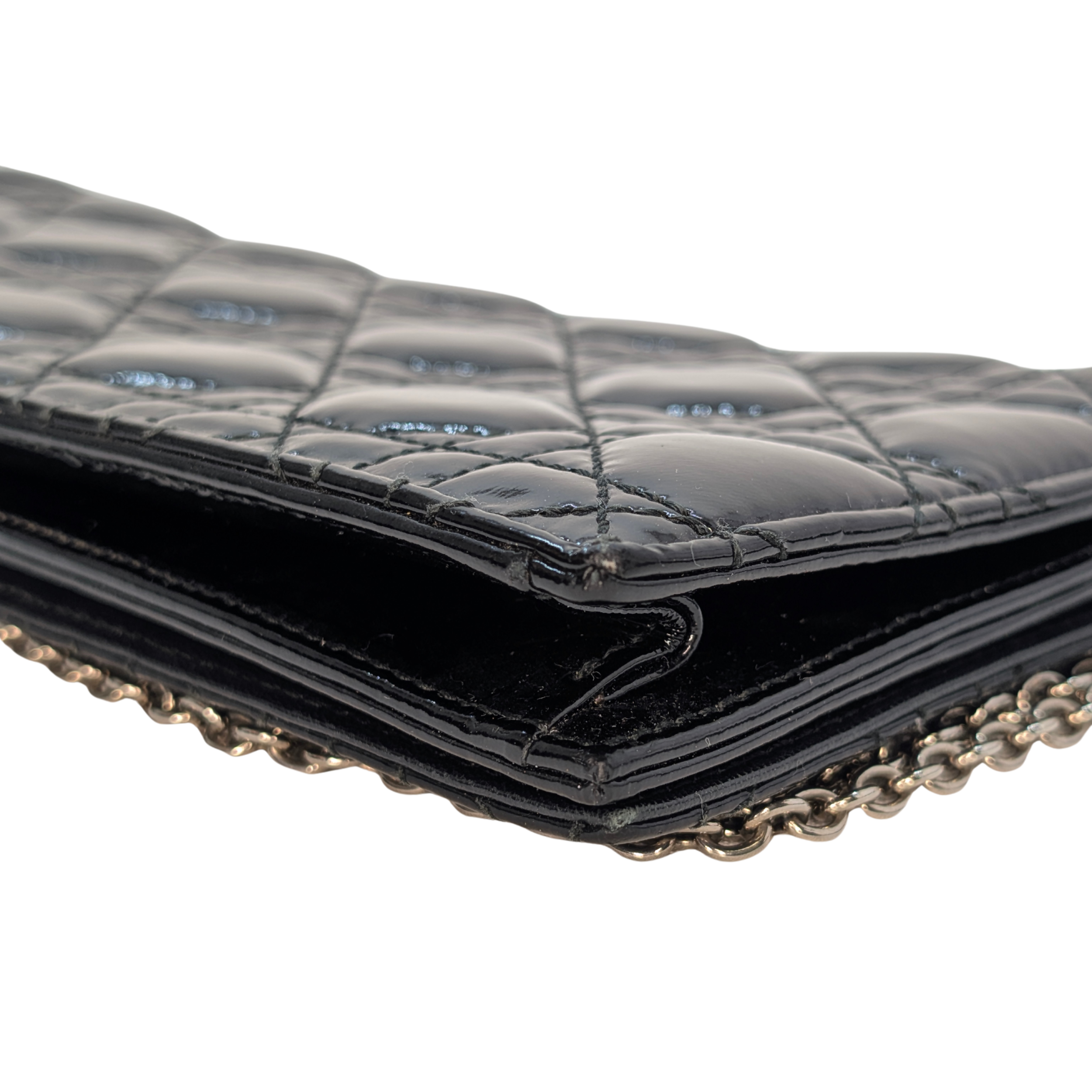 Dior Patent Leather Clutch on Chain Black