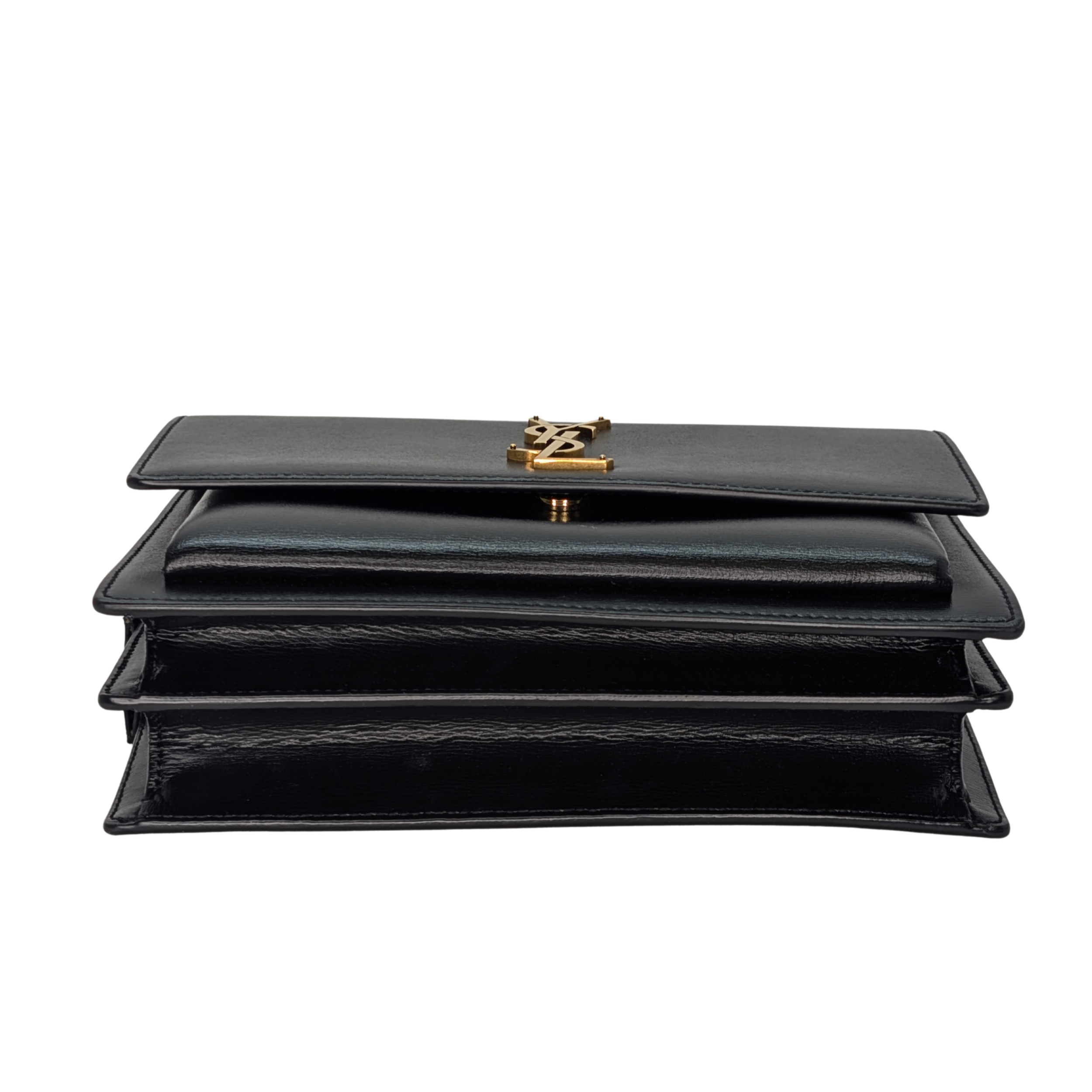 Saint Laurent Sunset Small Leather Shoulder Bag Black