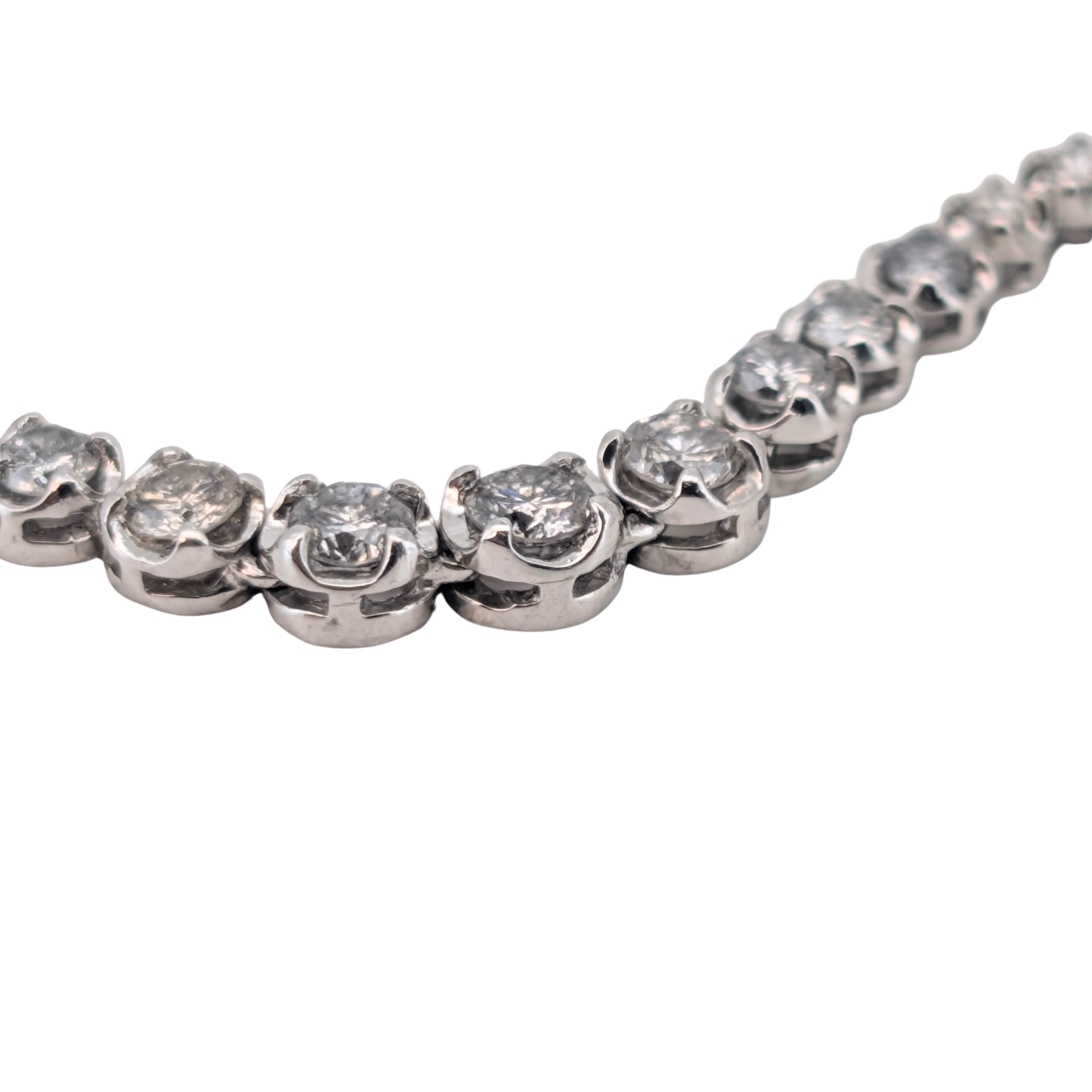 3.00Ct Natural Diamond Tennis Necklace On Platinum