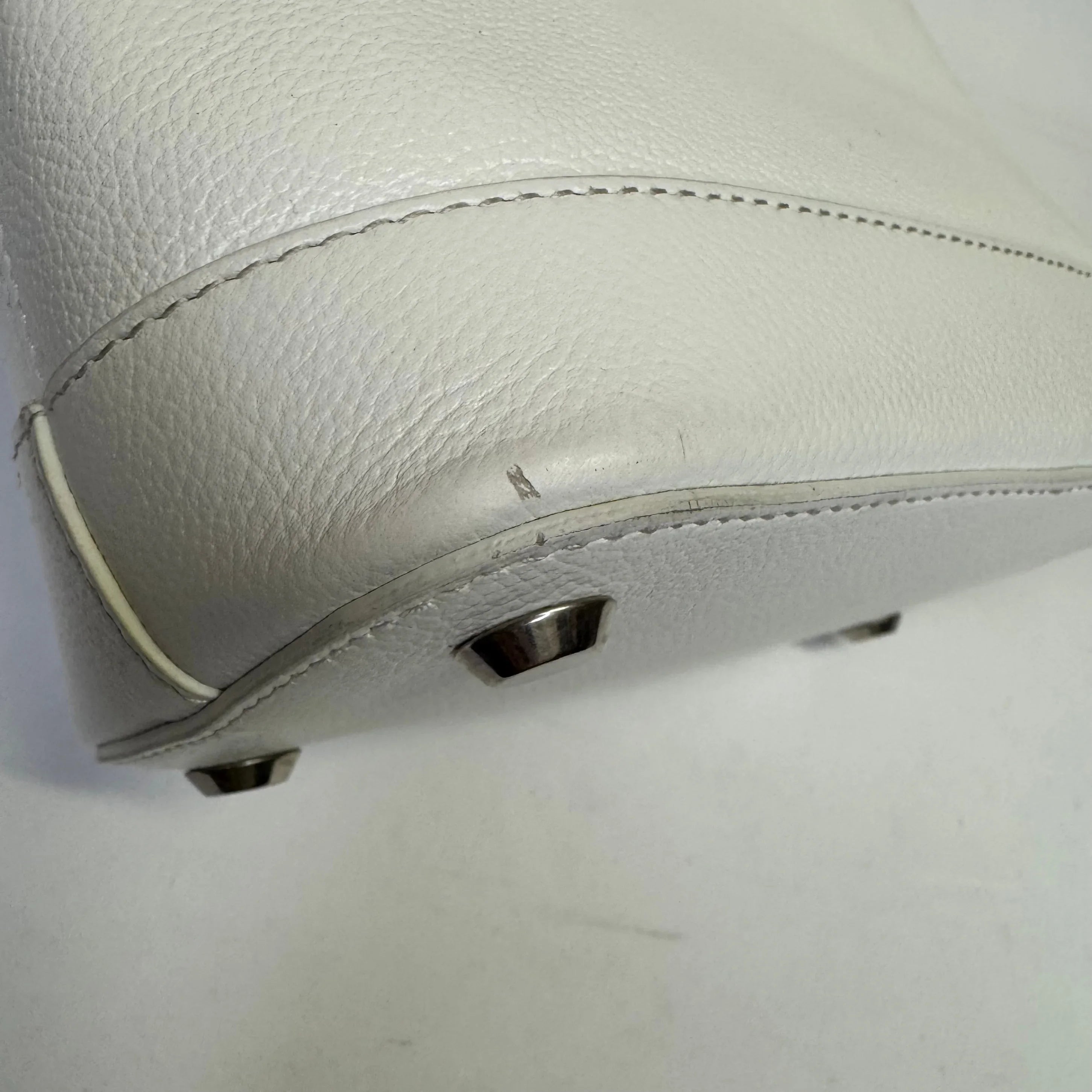 Balenciaga Ville XXS Shoulder Leather Bag w Strap White - Lost Designer