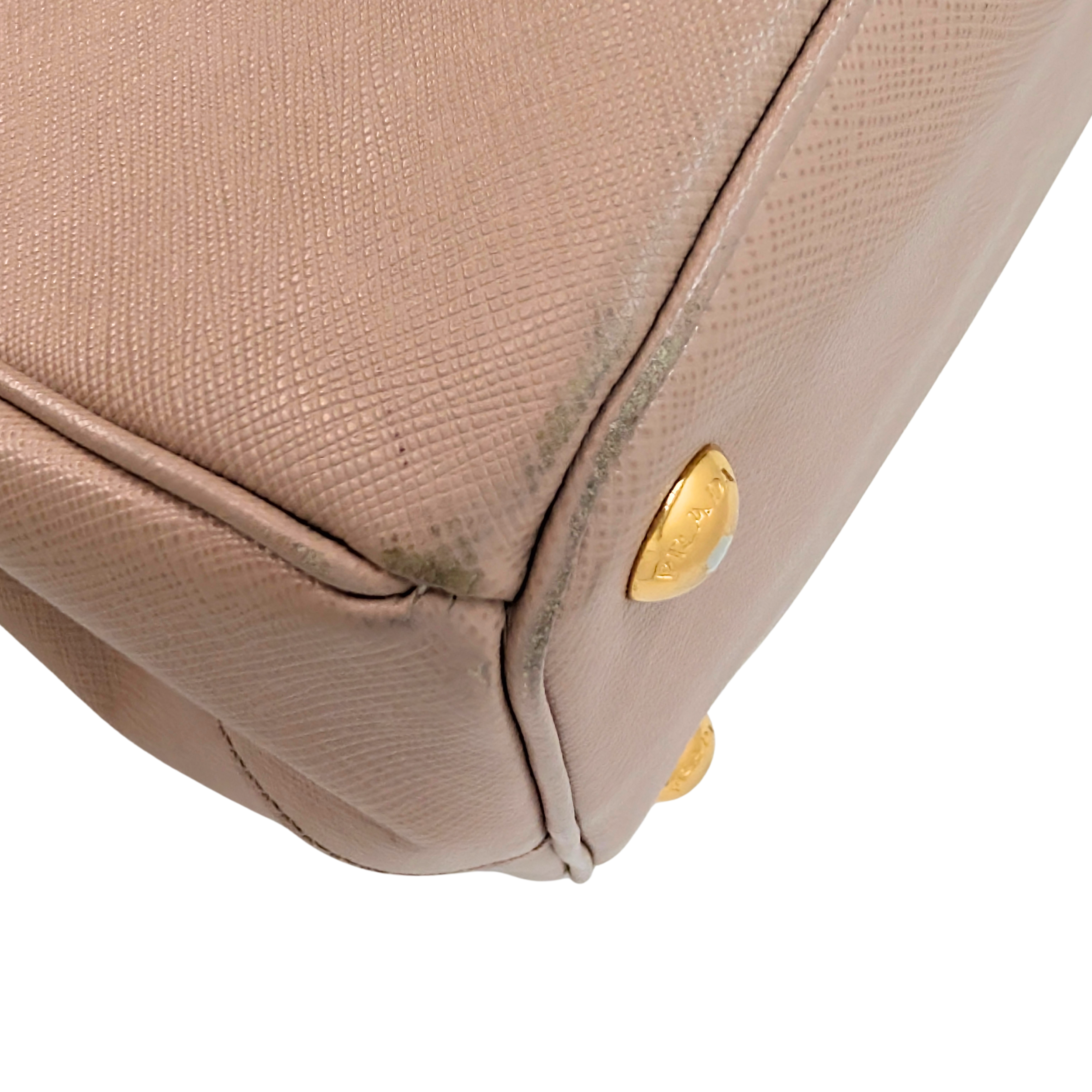 Prada Saffiano Galleria Leather Handbag Nude Pink