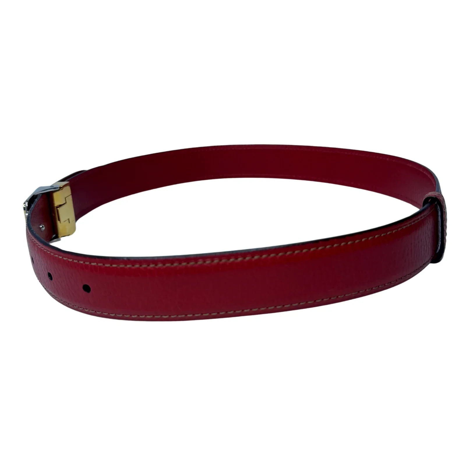 Cartier Must de Cartier Santos Belt in Red Leather - Lost Designer