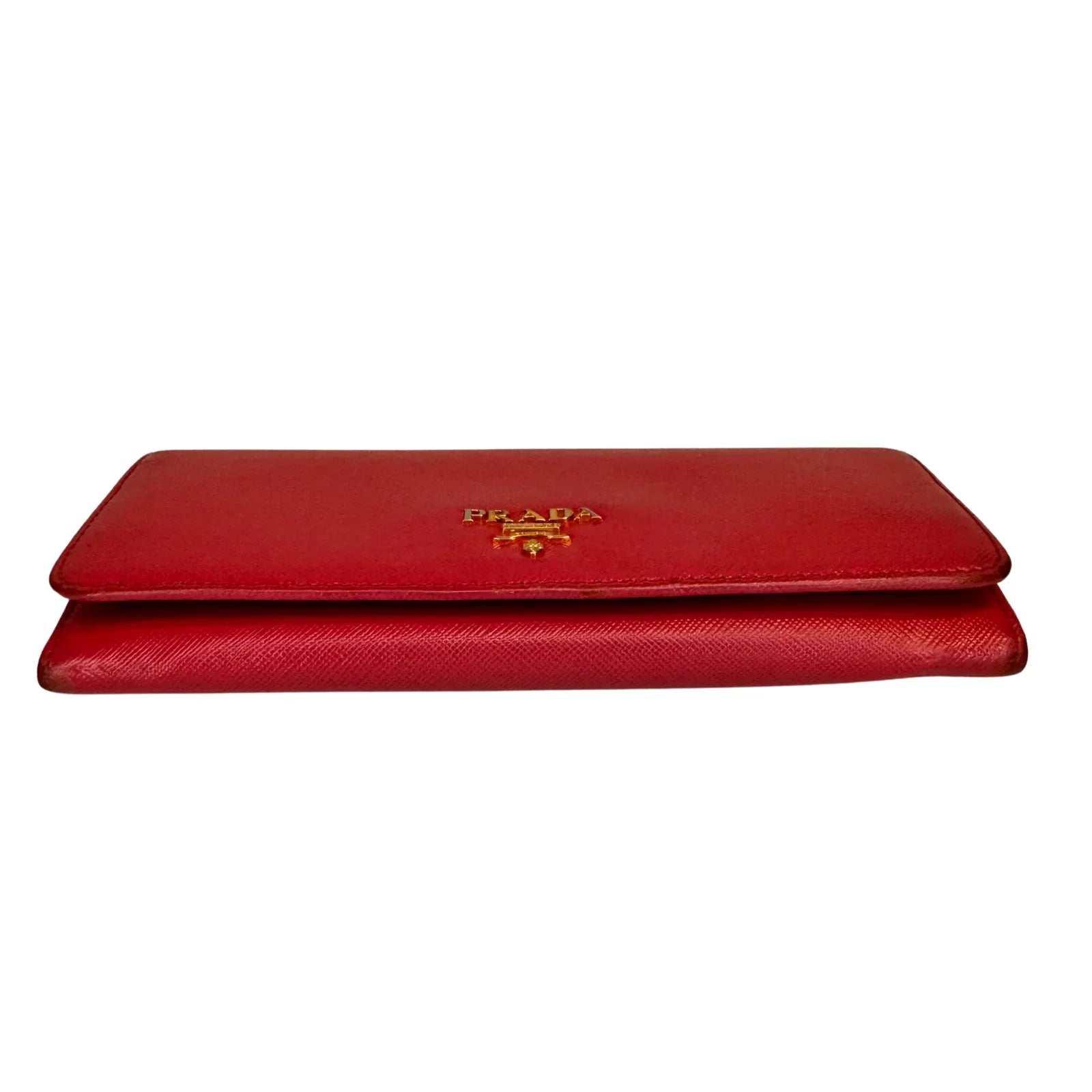 Prada Vitello Daino Continental Flap Wallet in Pink - Lost Designer
